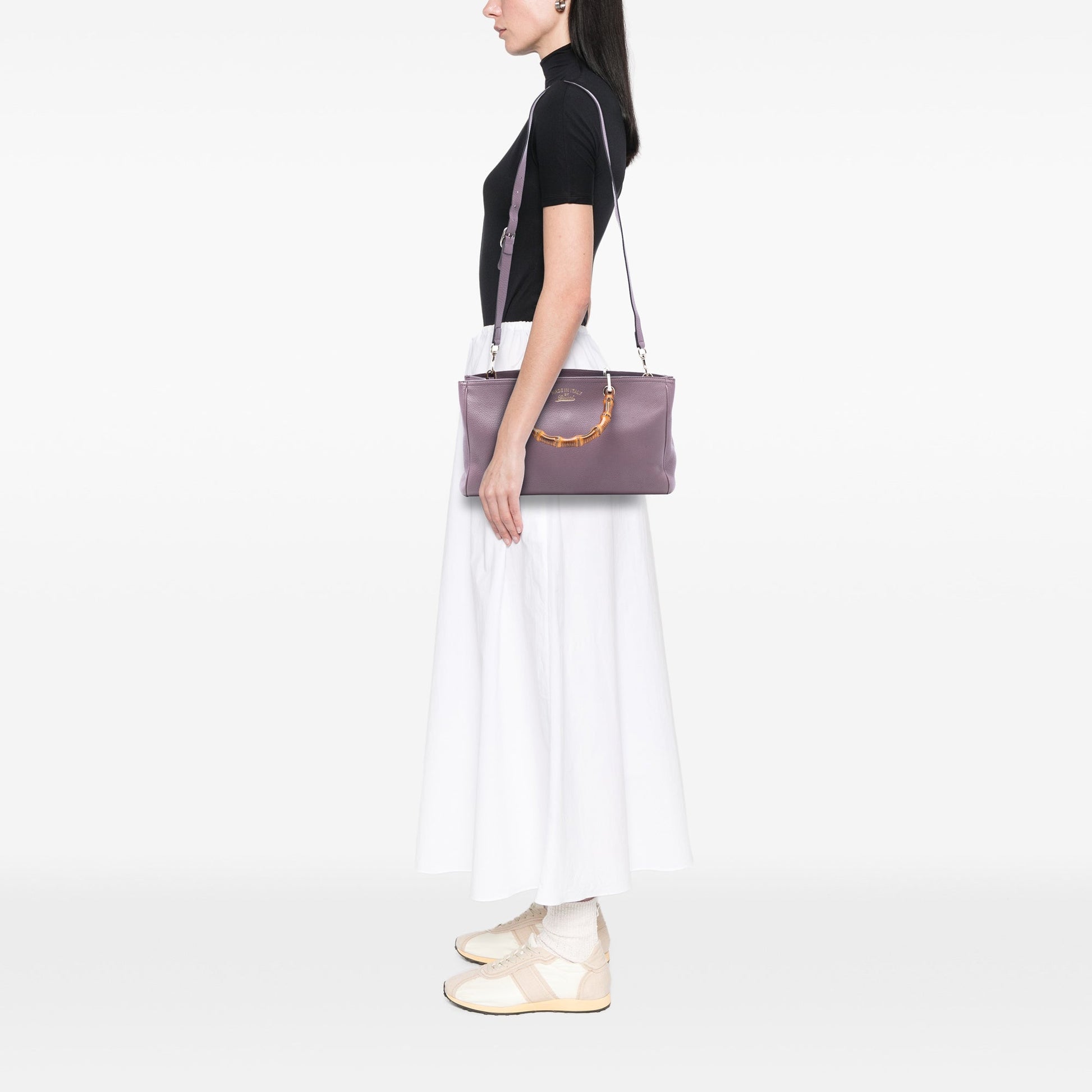 Gucci Medium Calfskin Bamboo Shopper Satchel