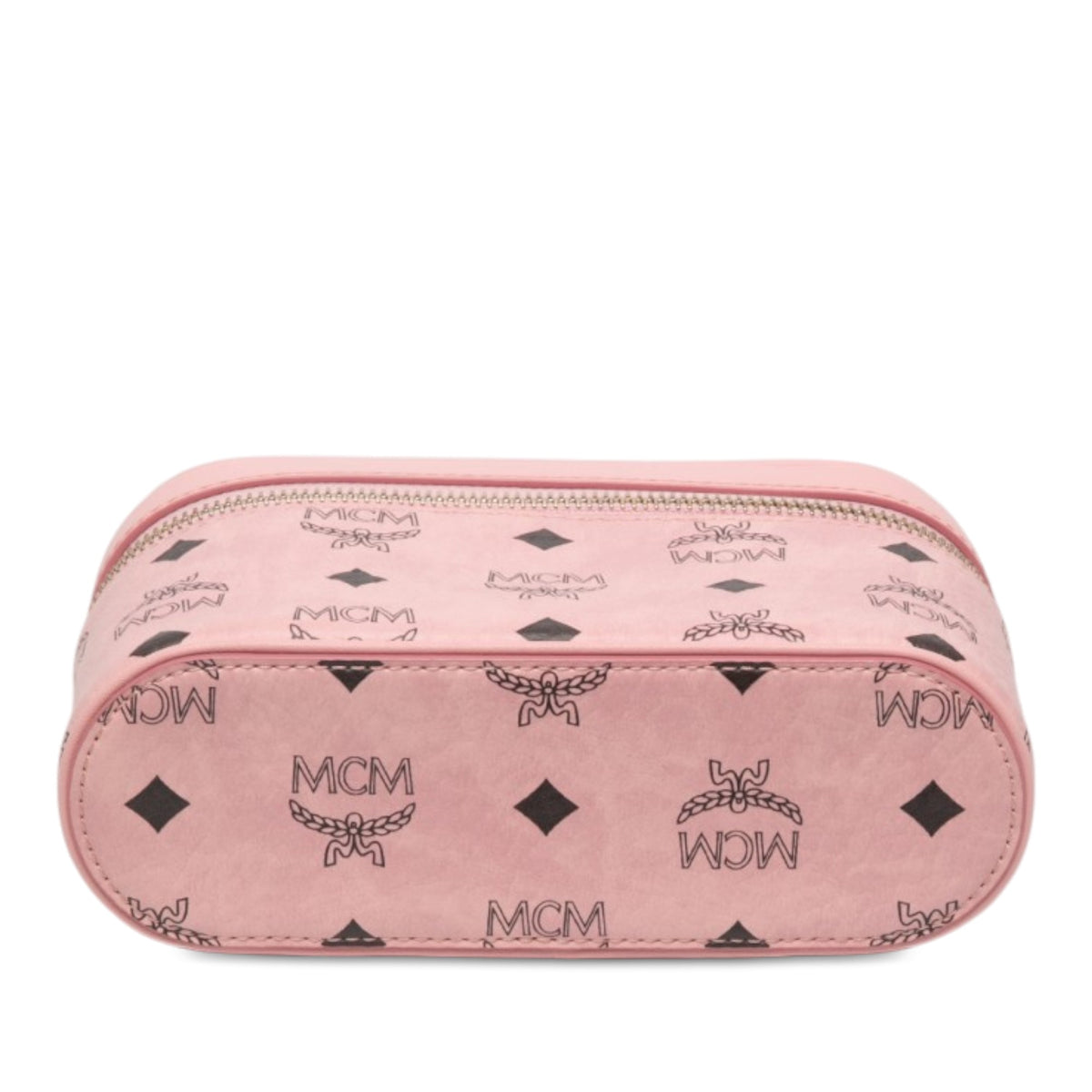 MCM Mini Visetos Coated Canvas Aren Vanity Case — Pink