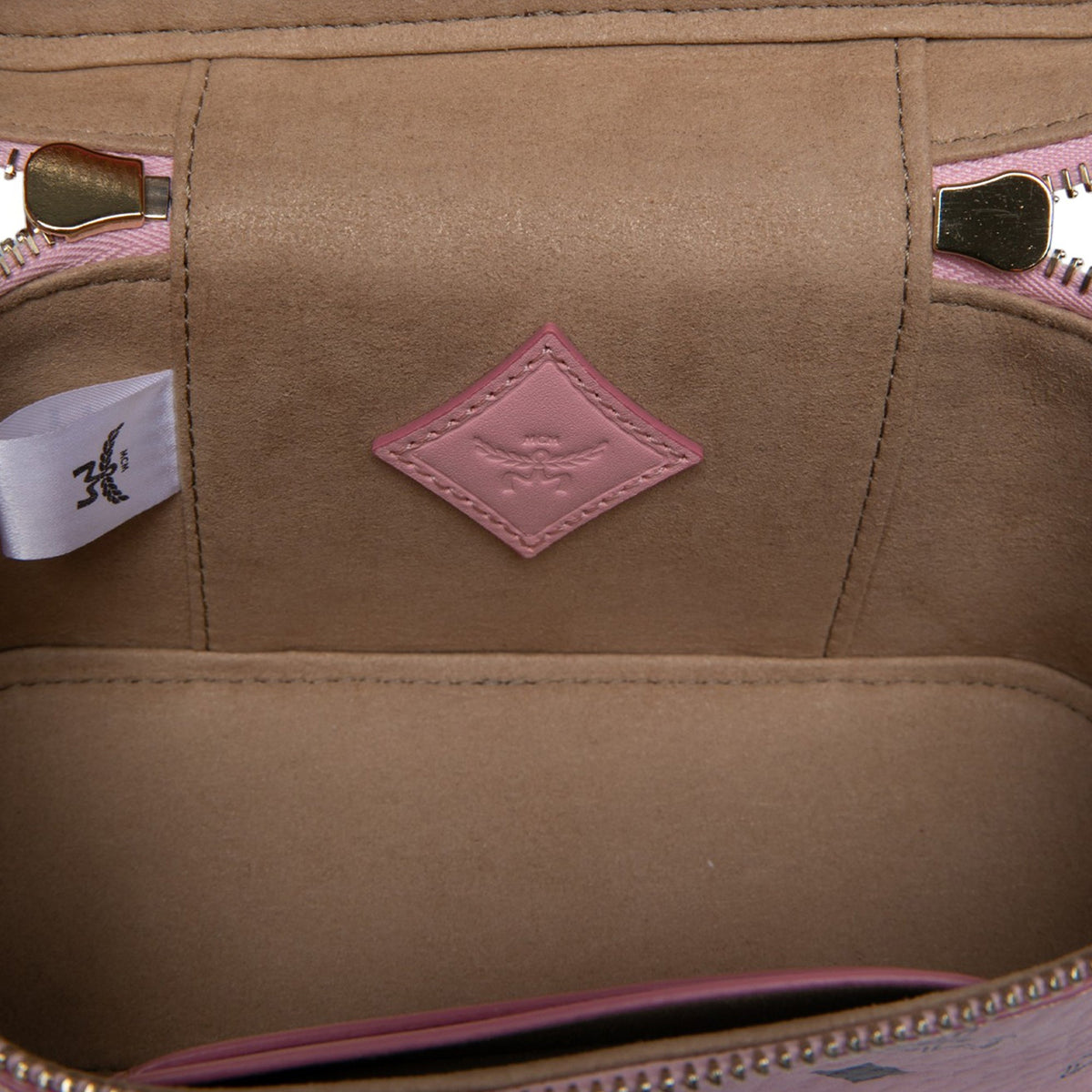 MCM Mini Visetos Coated Canvas Aren Vanity Case — Pink
