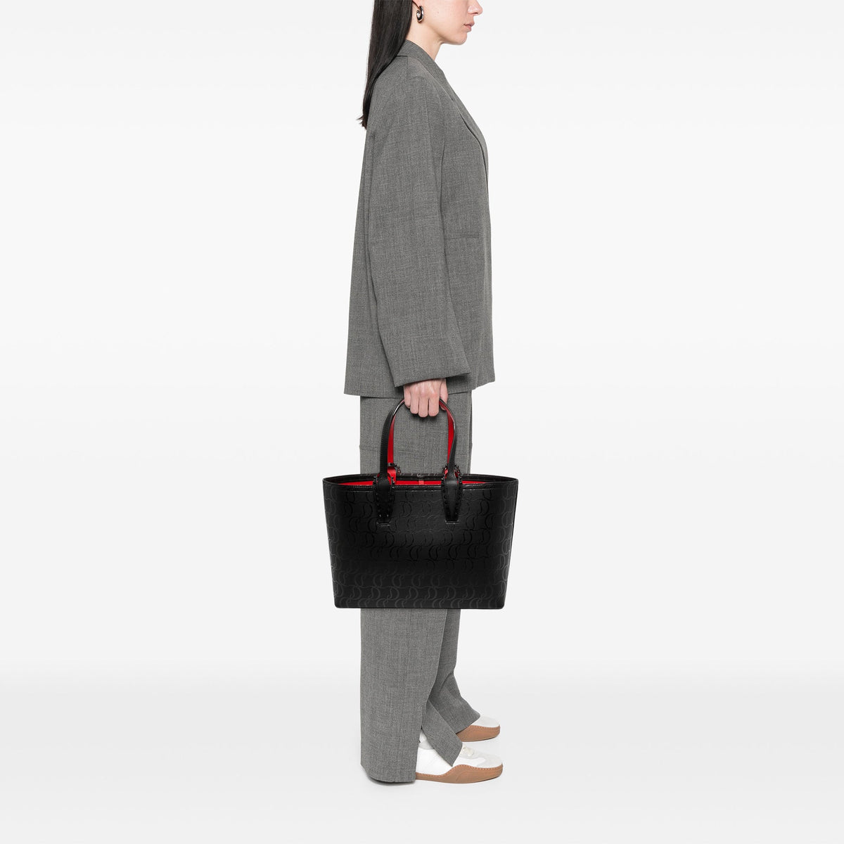 Christian Louboutin Large Calfskin Monogram Cabata Tote — Black
