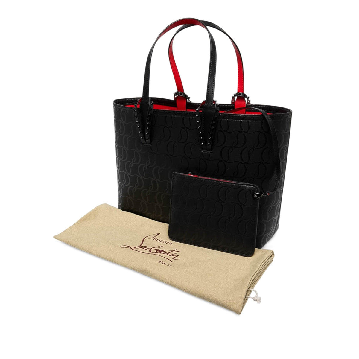 Christian Louboutin Large Calfskin Monogram Cabata Tote — Black