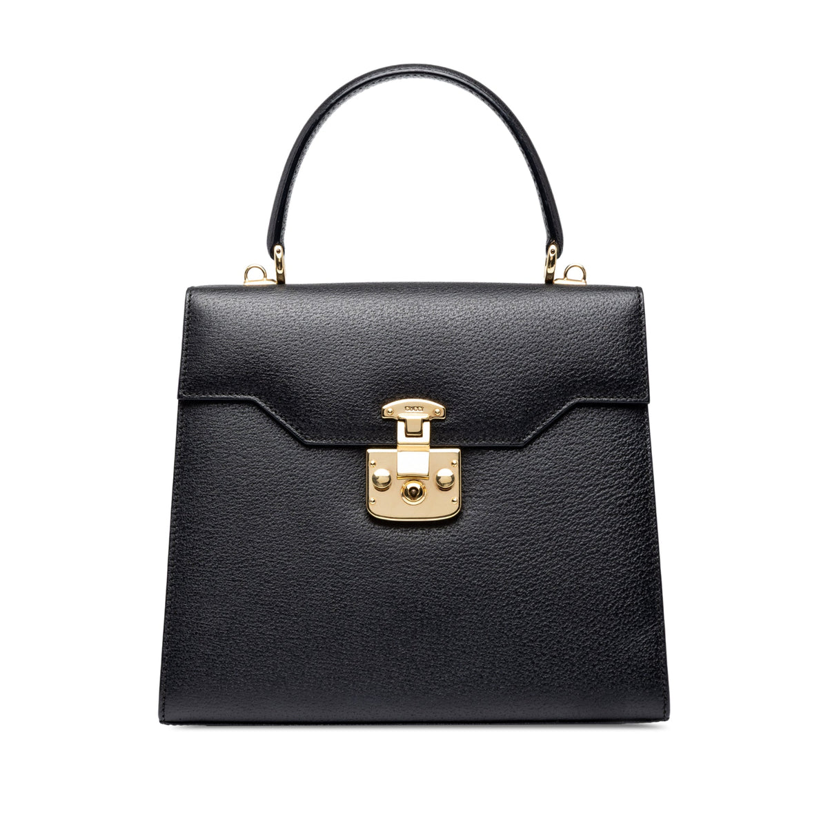 Gucci Calfskin Lady Lock Satchel — Black