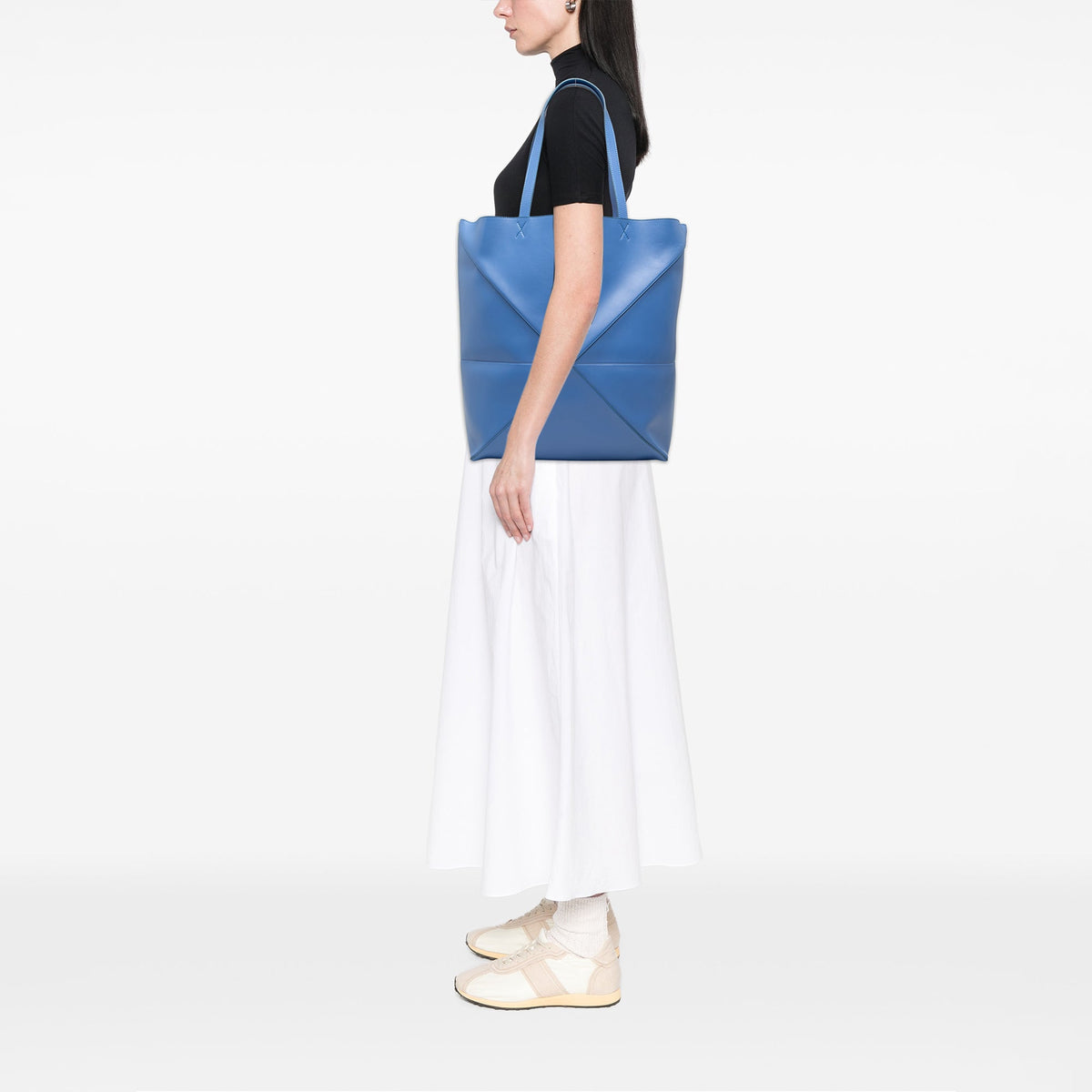 LOEWE Large Shiny Calfskin Puzzle Fold Tote