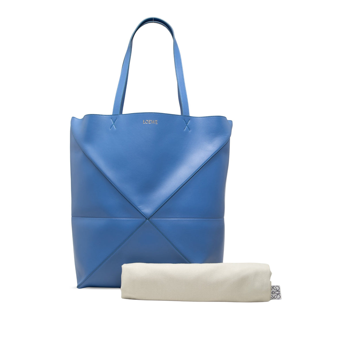 LOEWE Large Shiny Calfskin Puzzle Fold Tote
