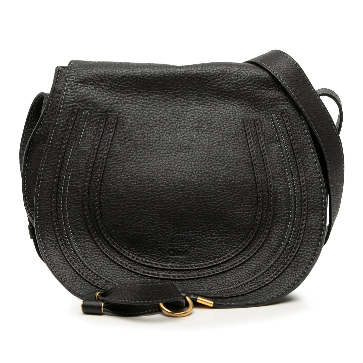Chloé Medium Grained Calfskin Marcie Saddle Crossbody