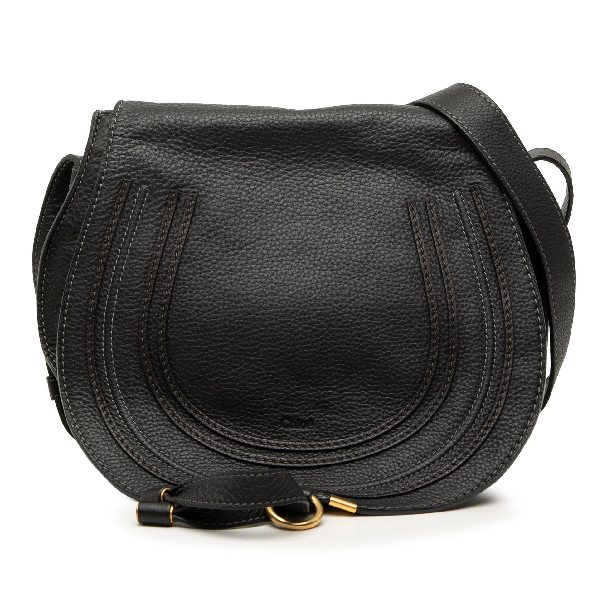Chloé Medium Grained Calfskin Marcie Saddle Crossbody