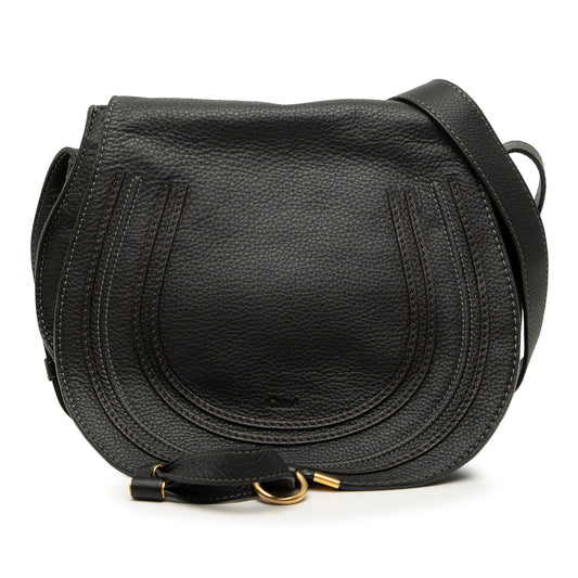 Chloé Medium Grained Calfskin Marcie Saddle Crossbody