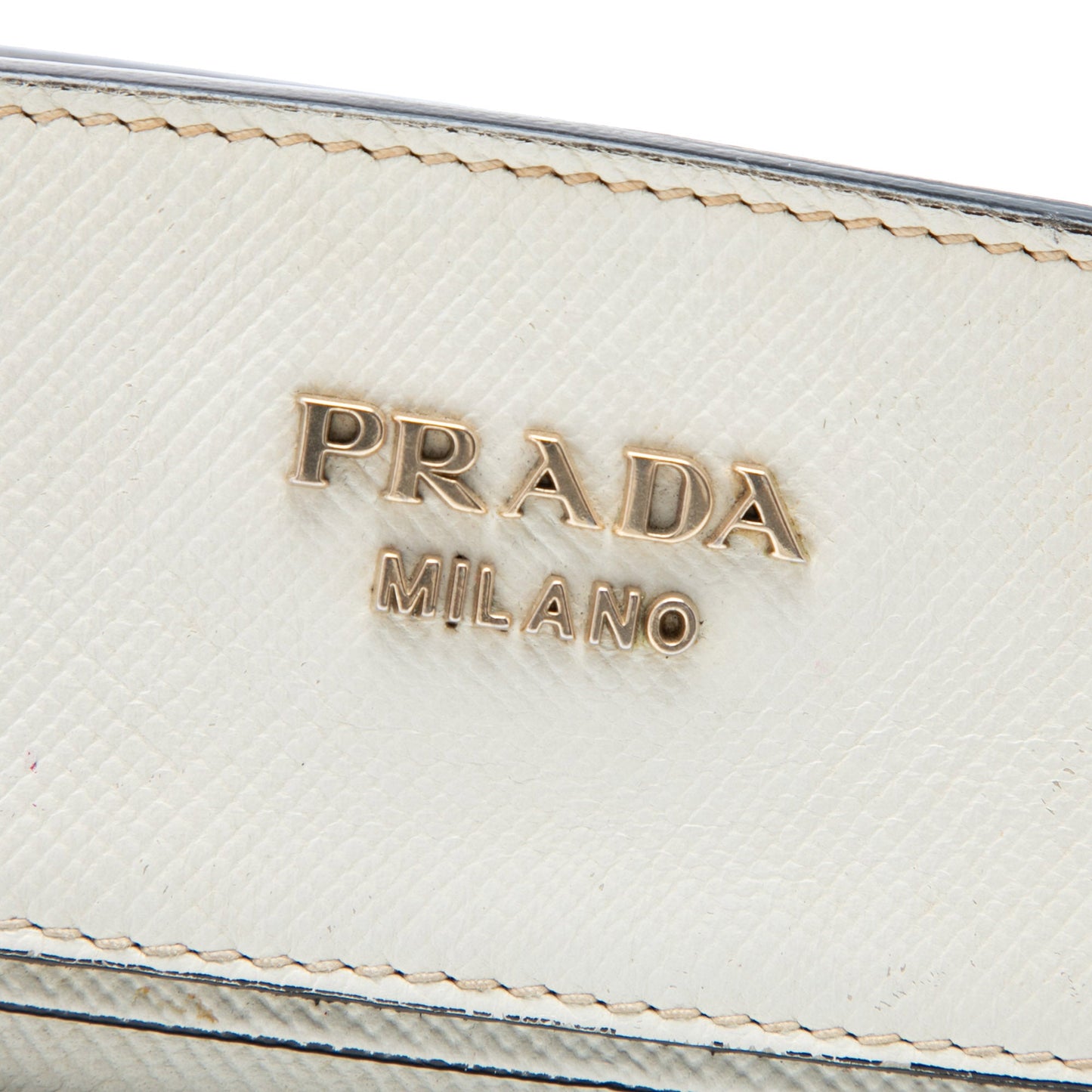 Prada Bicolor Saffiano Cuir Trimmed Canvas Satchel