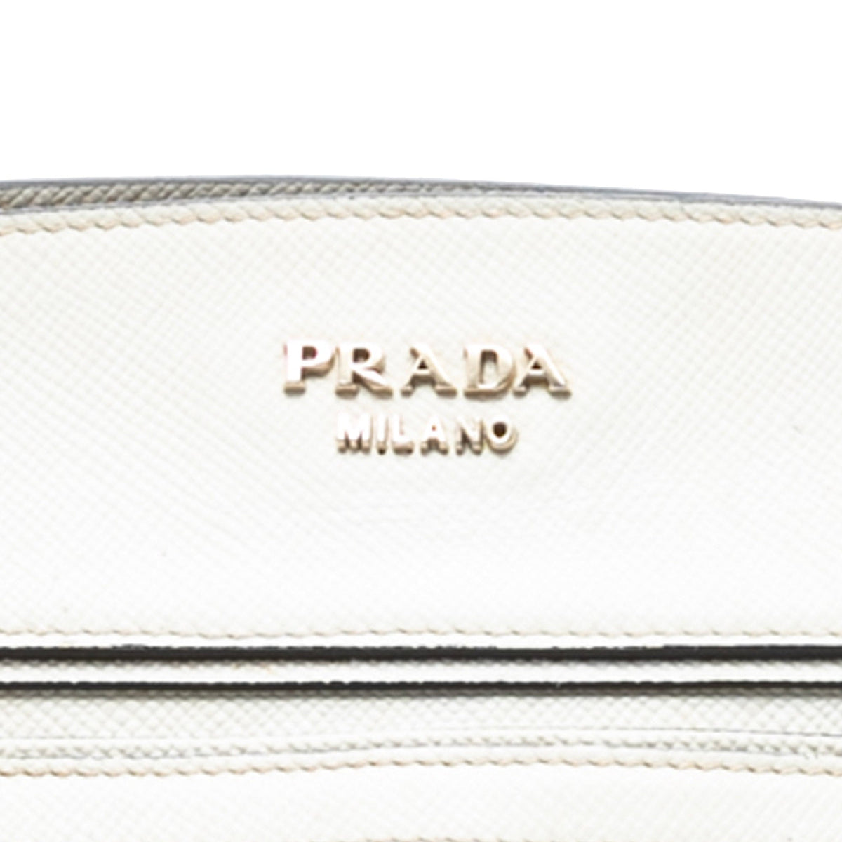 Prada Bicolor Saffiano Cuir Trimmed Canvas Satchel