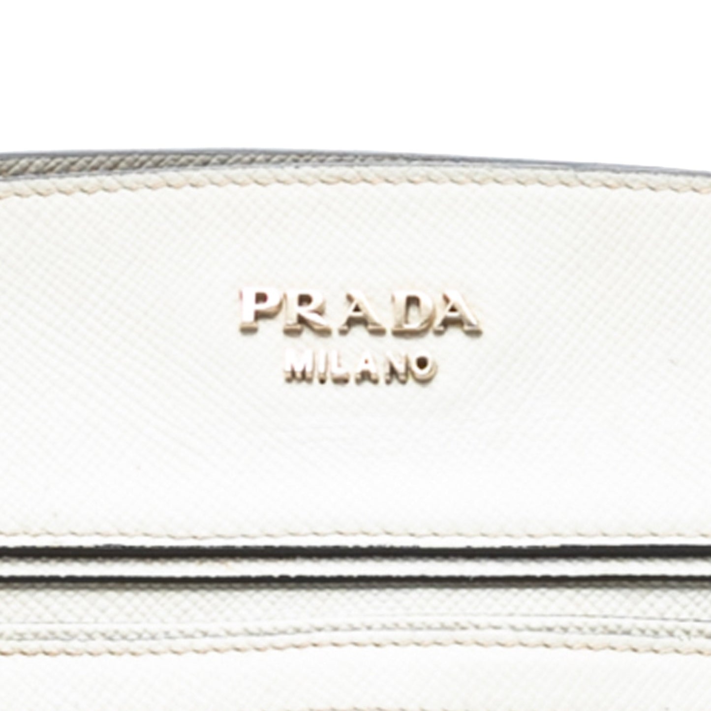 Prada Bicolor Saffiano Cuir Trimmed Canvas Satchel