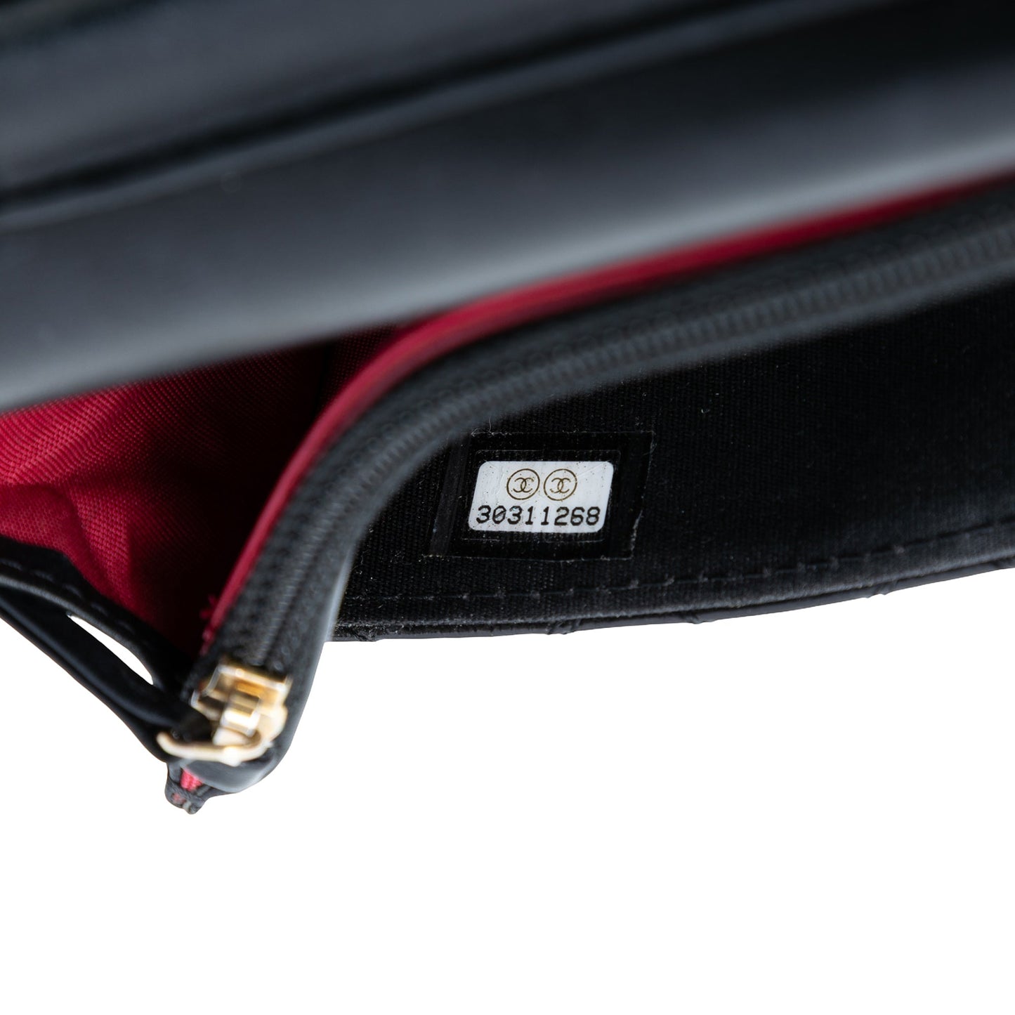 CC Quilted Shiny Aged Calfskin Wallet On Chain
