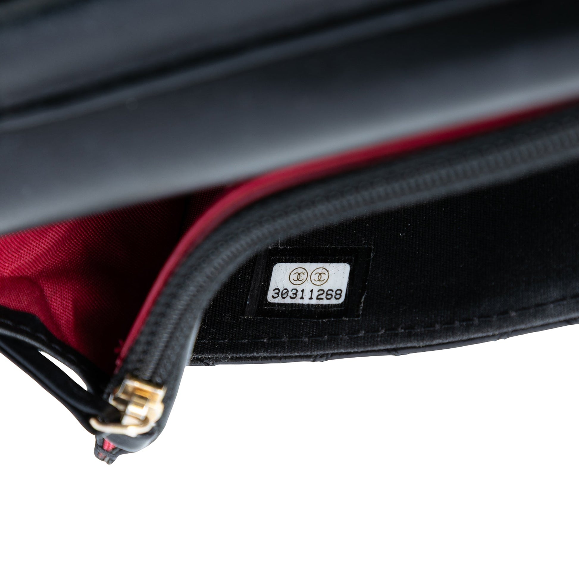 CC Quilted Shiny Aged Calfskin Wallet On Chain