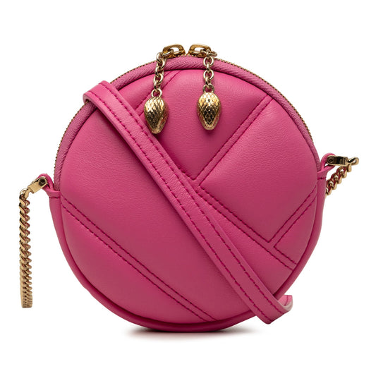 Bvlgari Leather Serpenti Cabochon Round Crossbody
