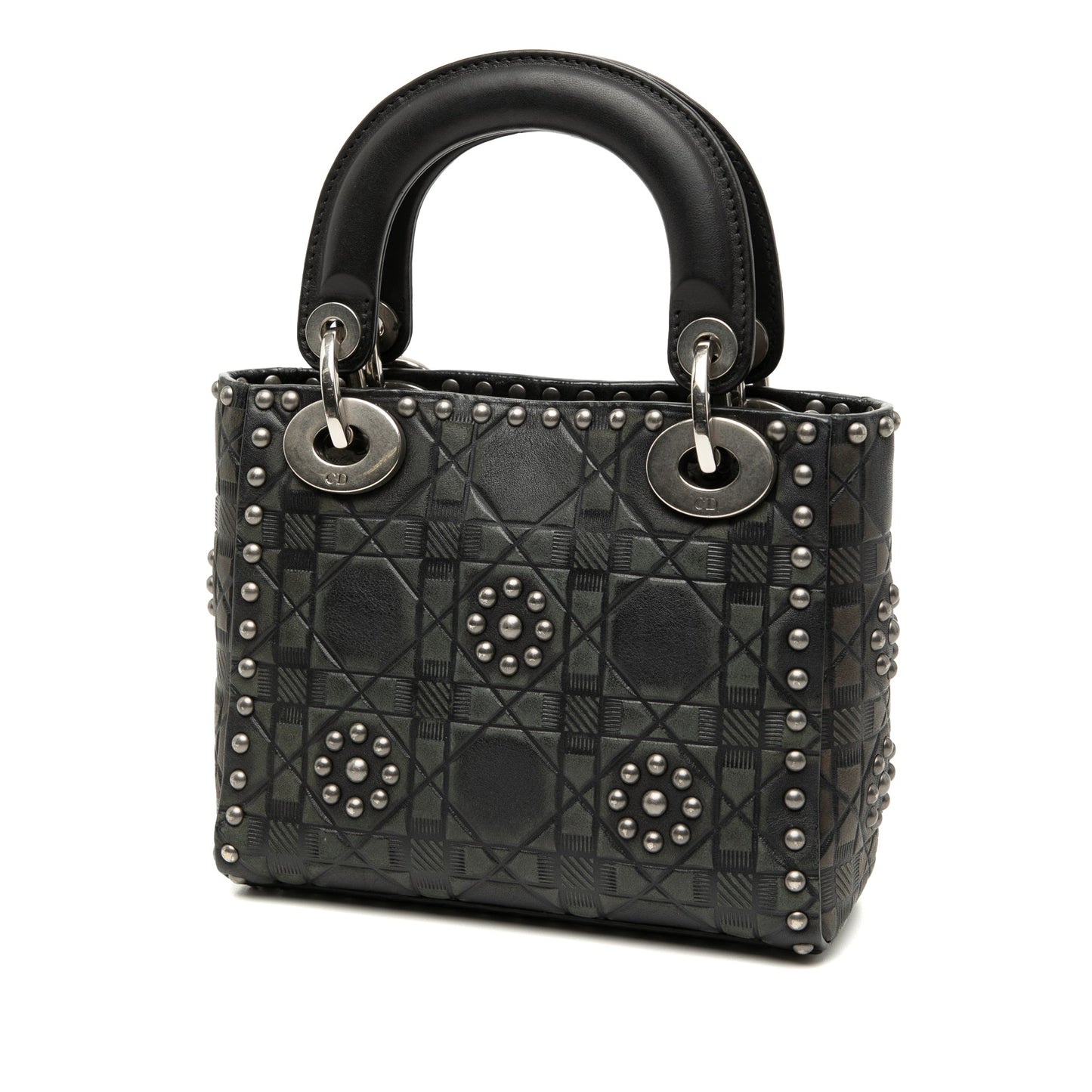 Dior Mini Calfskin Cannage Studded Flower Lady Dior