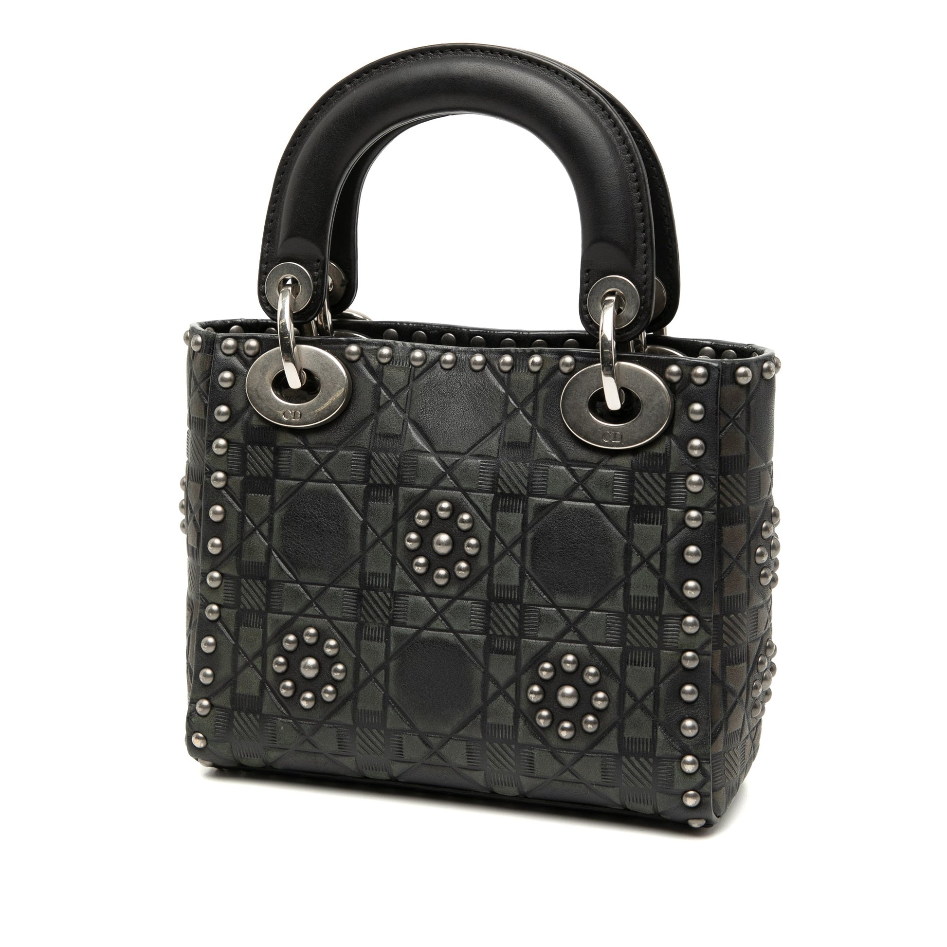 Dior Mini Calfskin Cannage Studded Flower Lady Dior