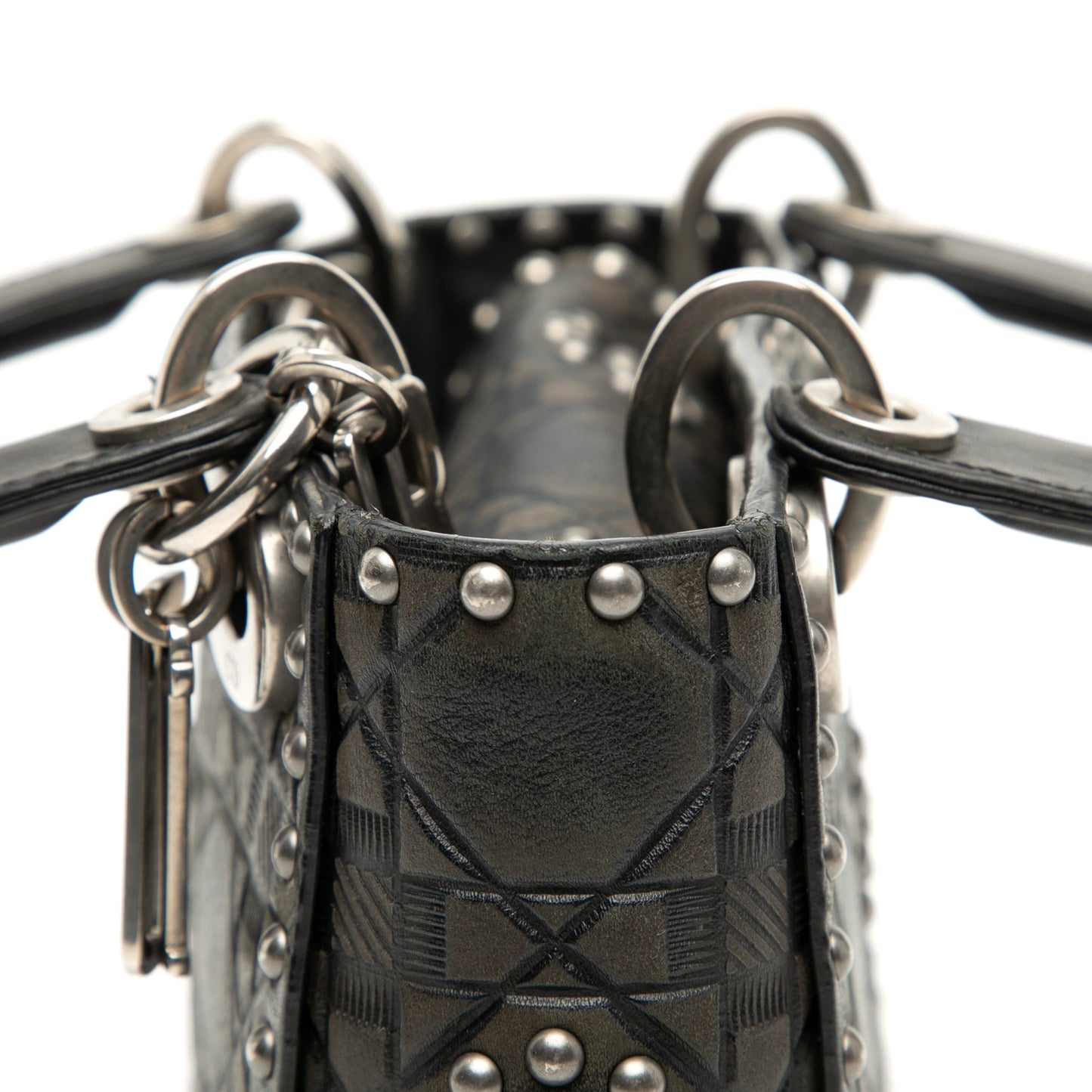 Dior Mini Calfskin Cannage Studded Flower Lady Dior