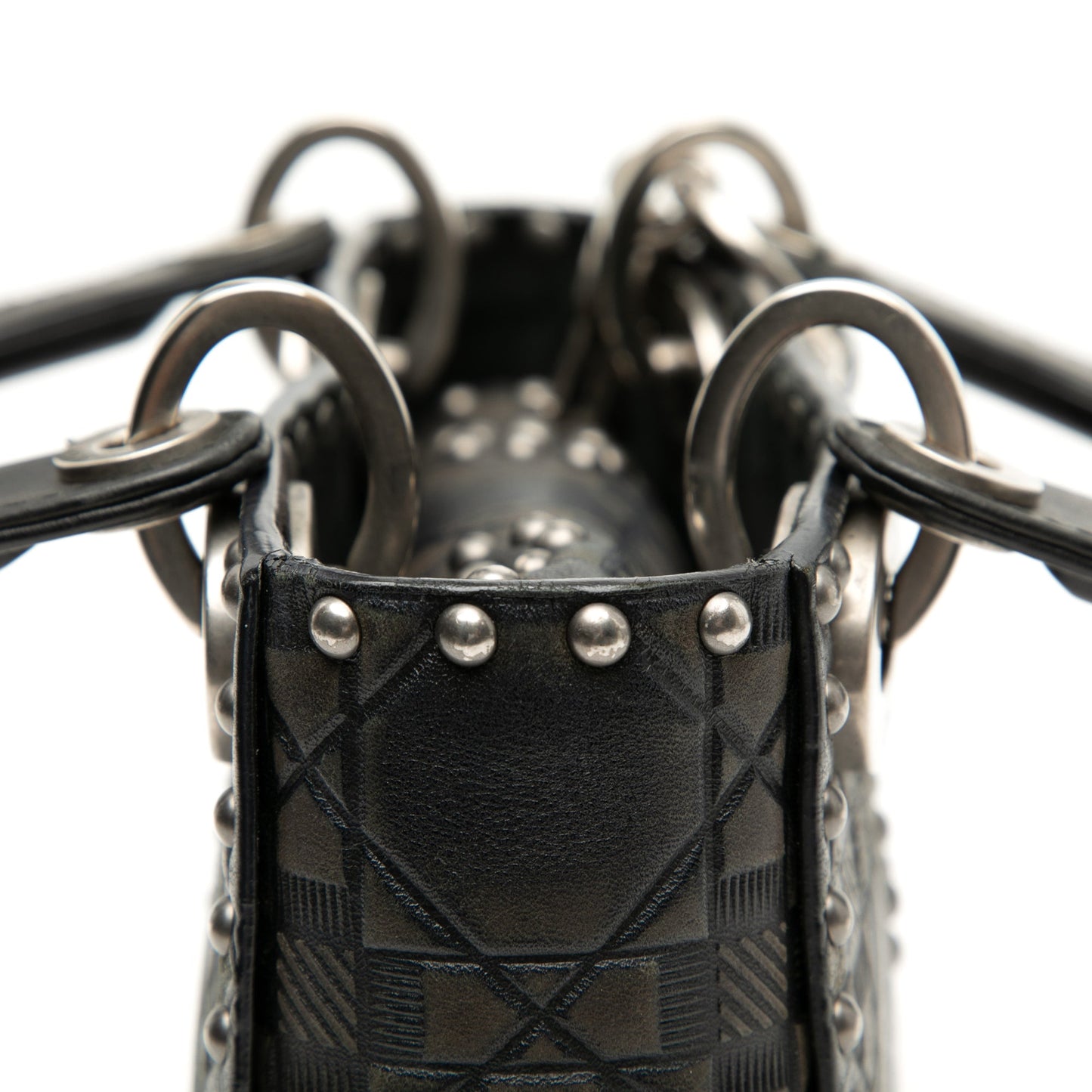 Dior Mini Calfskin Cannage Studded Flower Lady Dior
