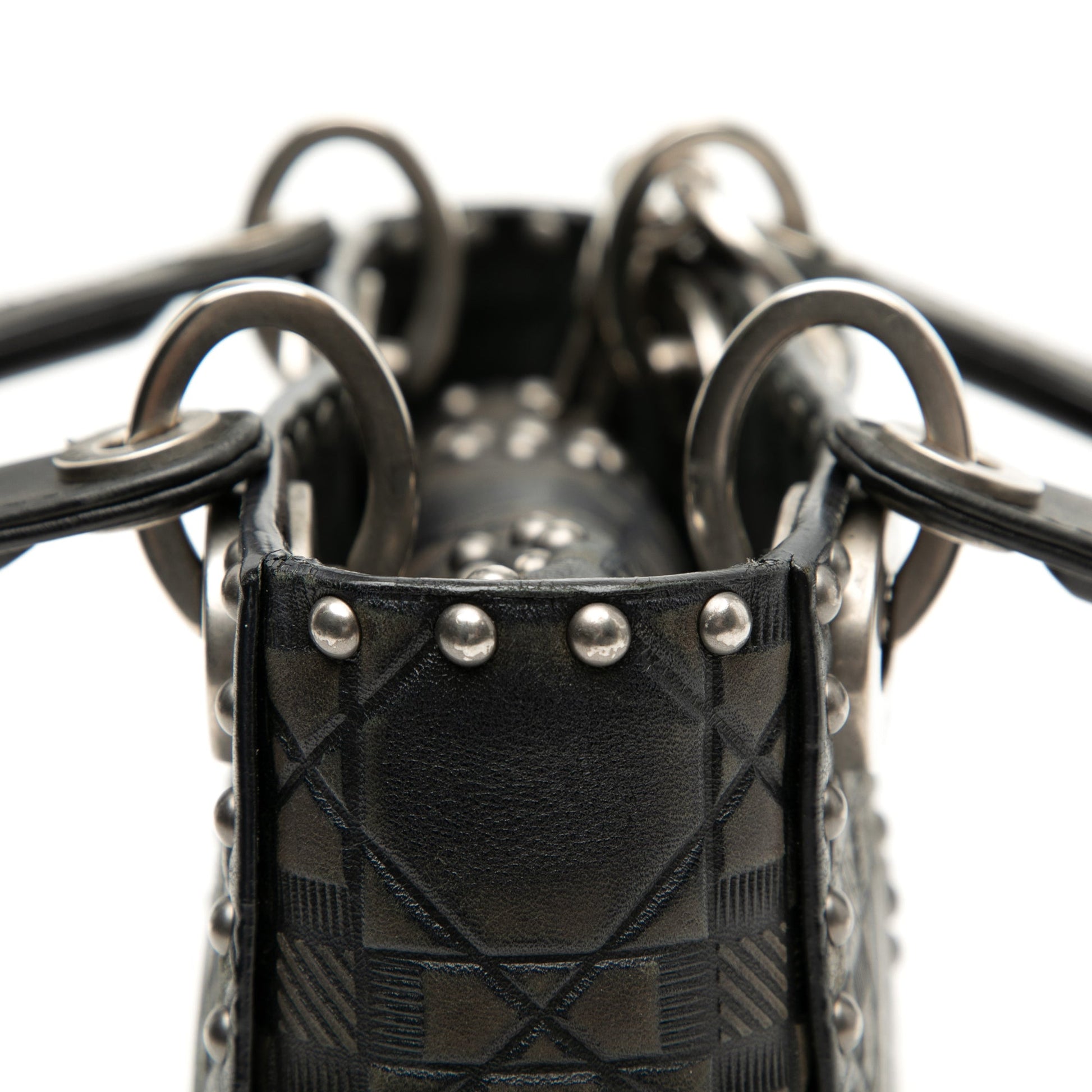 Dior Mini Calfskin Cannage Studded Flower Lady Dior