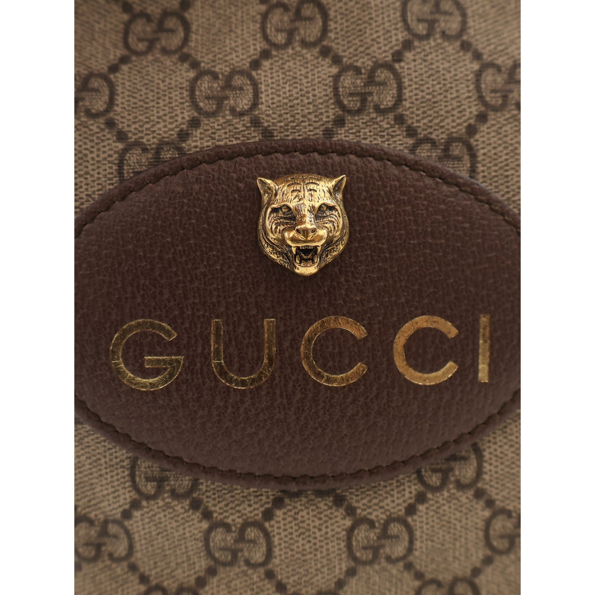 Gucci GG Supreme Neo Vintage Drawstring Bucket Bag — Beige