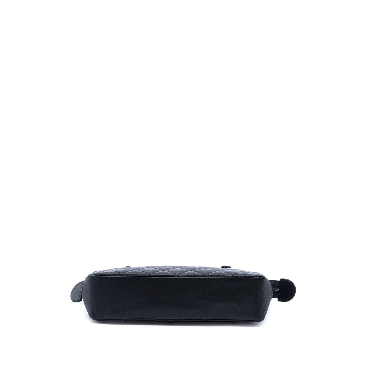 Chanel CC Quilted Satin Zip Handbag — Black