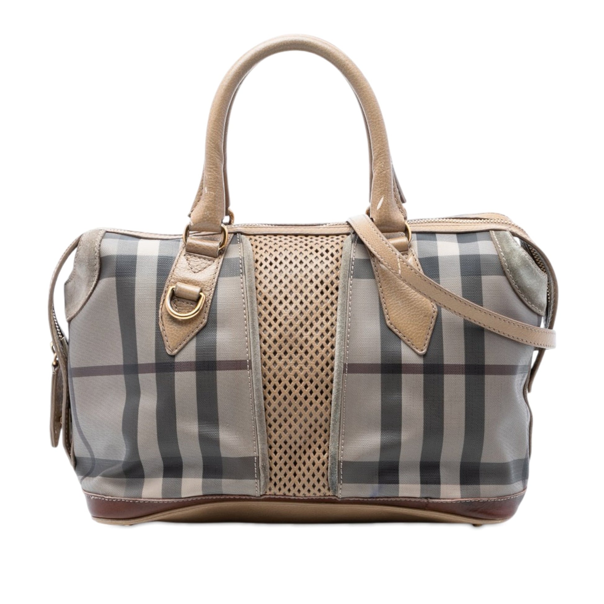 Burberry Smoke Check Coated Canvas Gilmoure Satchel