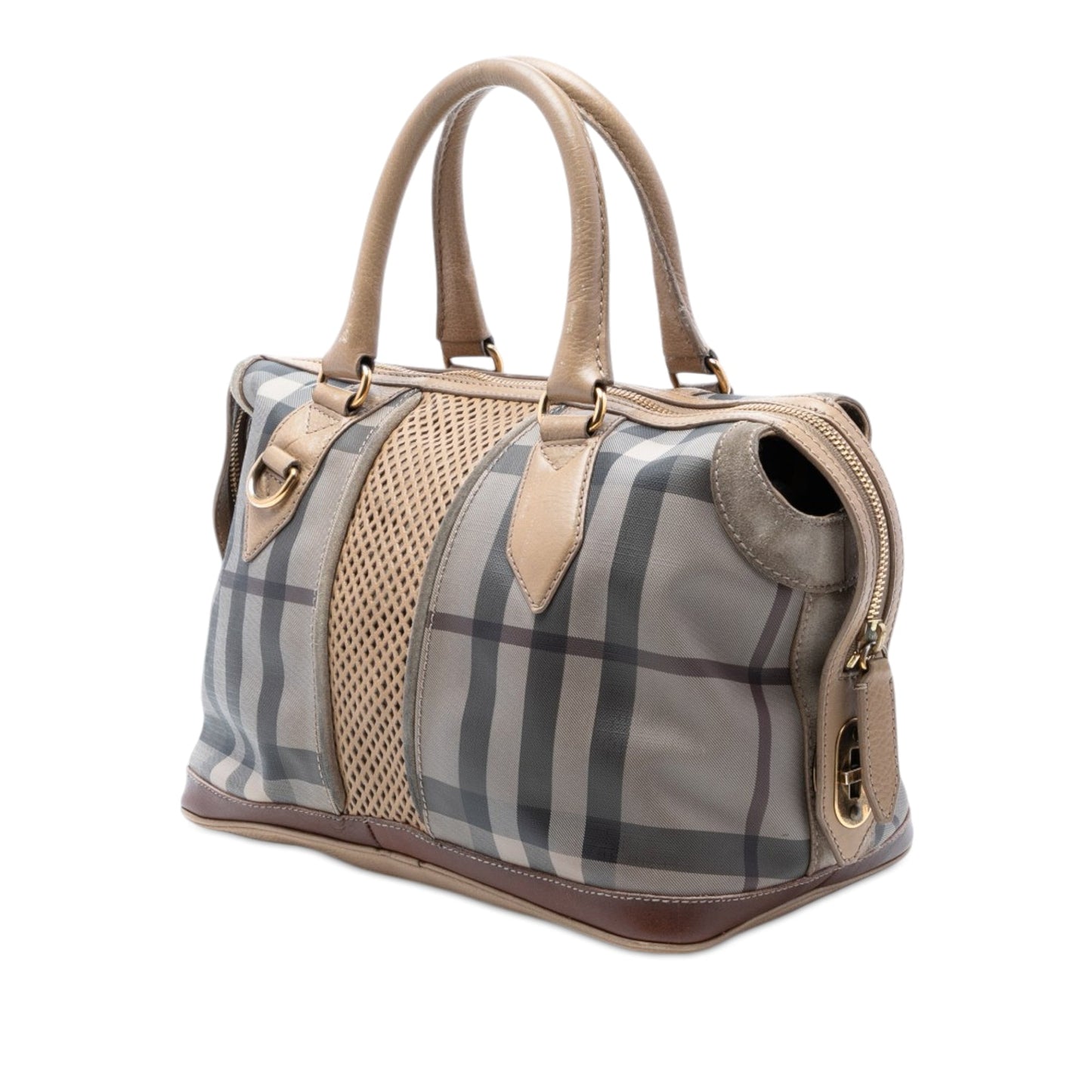 Burberry Smoke Check Coated Canvas Gilmoure Satchel