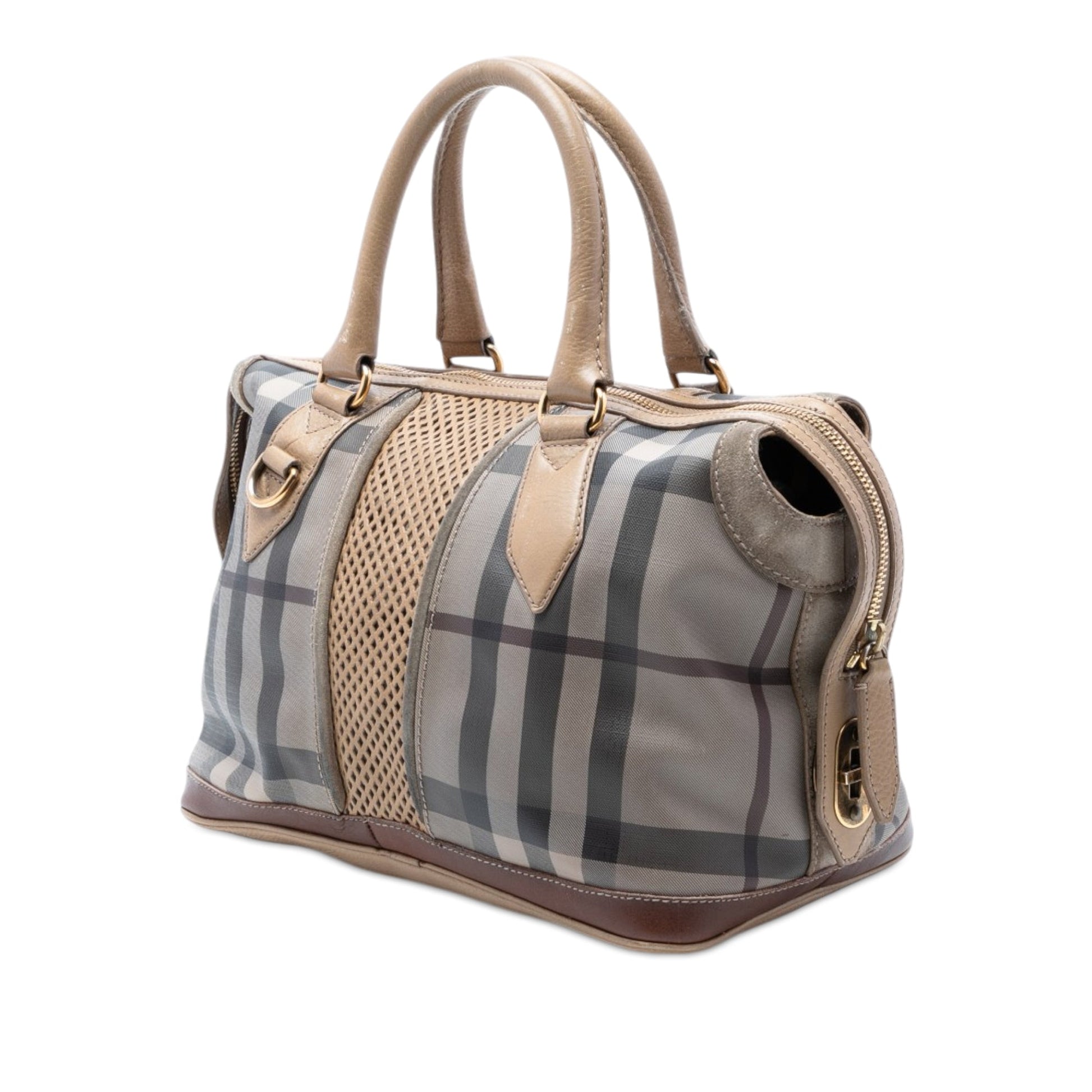 Burberry Smoke Check Coated Canvas Gilmoure Satchel