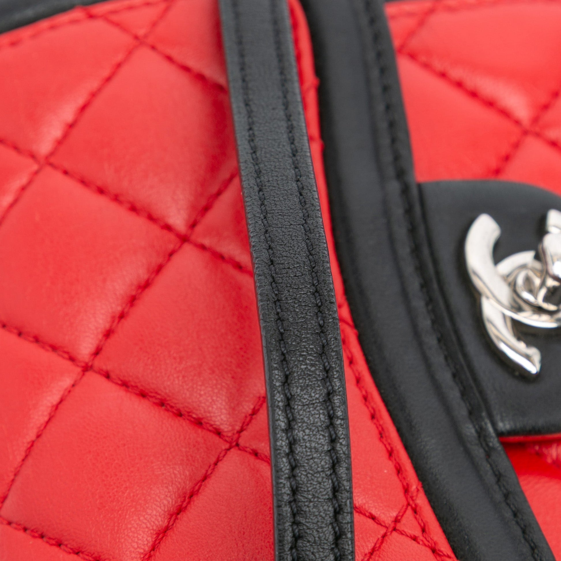 Chanel Mini Square Lambskin Graphic Flap Crossbody