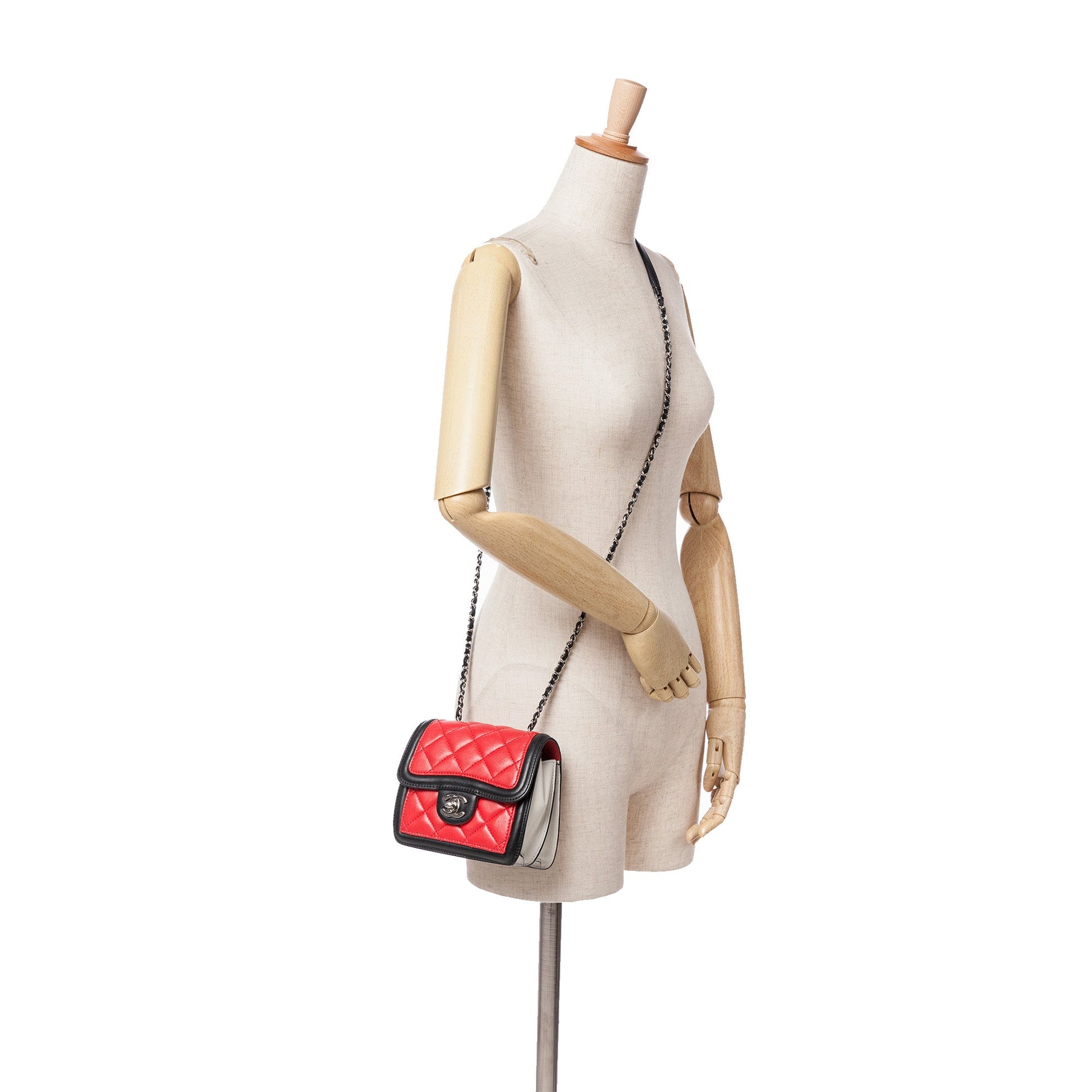 Chanel Mini Square Lambskin Graphic Flap Crossbody