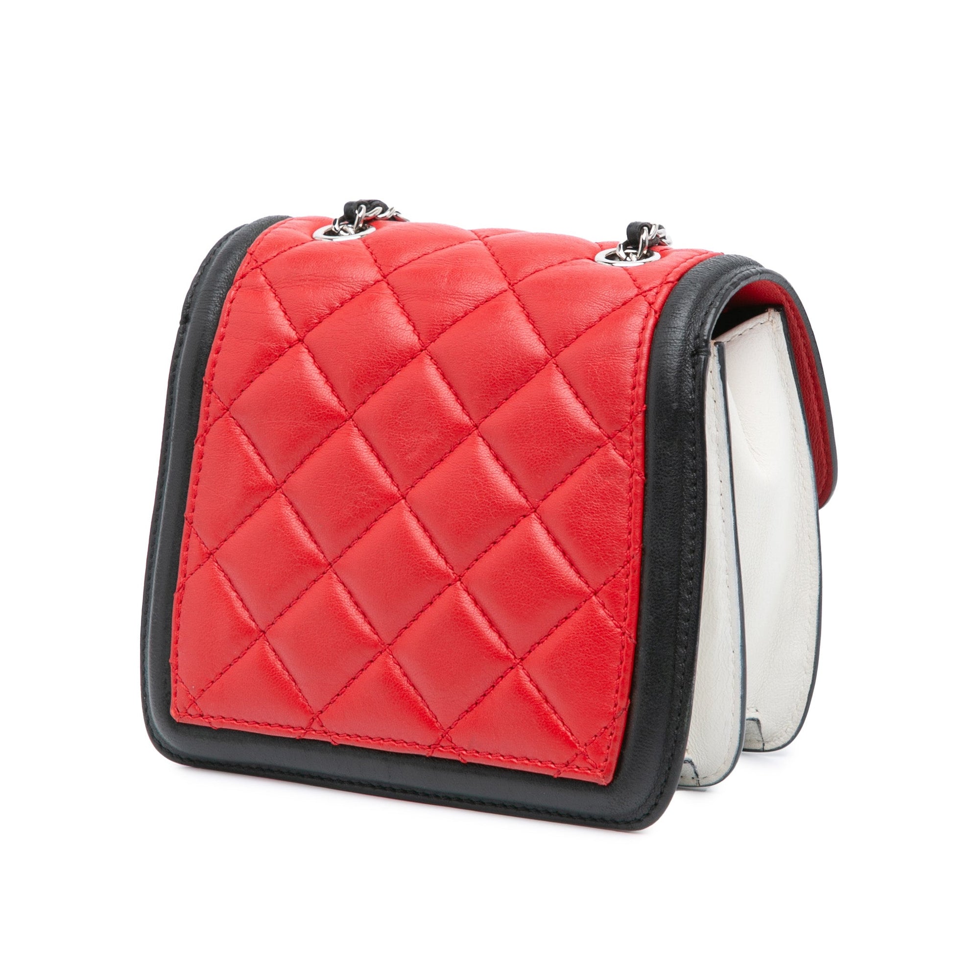 Chanel Mini Square Lambskin Graphic Flap Crossbody