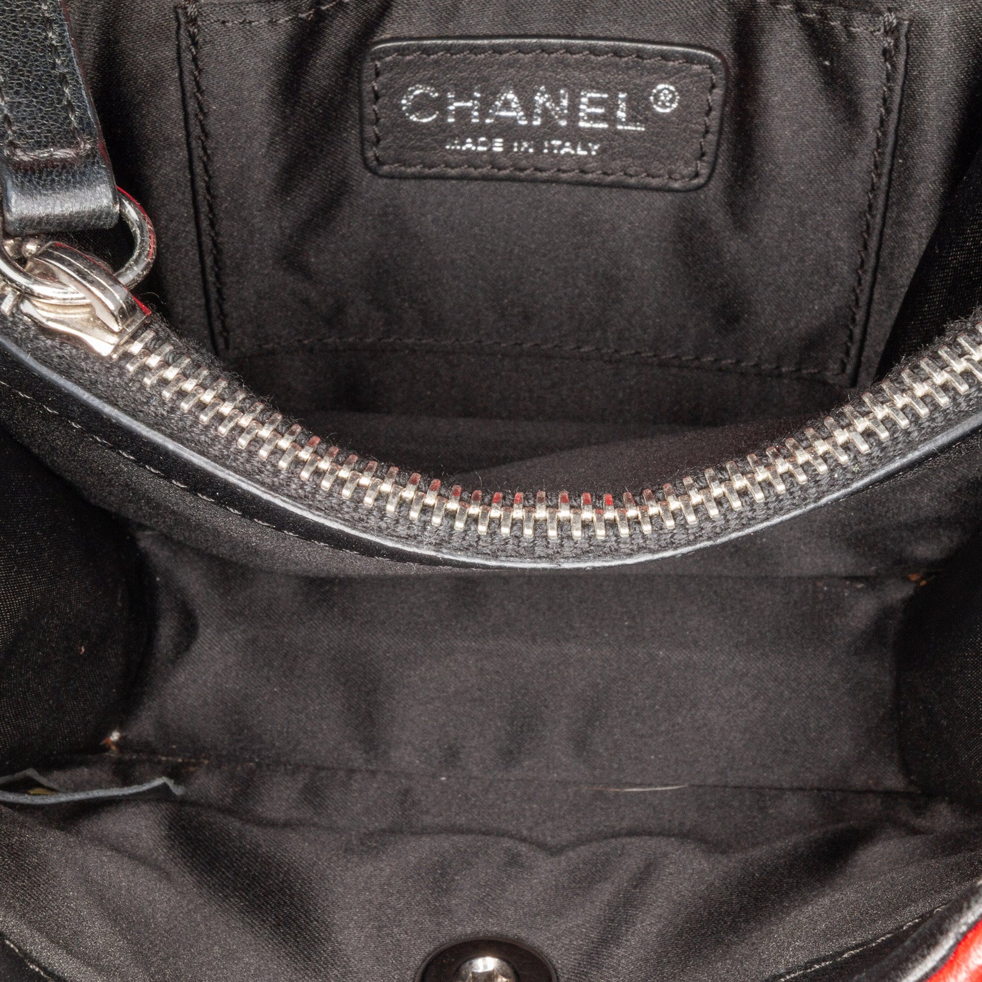 Chanel Mini Square Lambskin Graphic Flap Crossbody