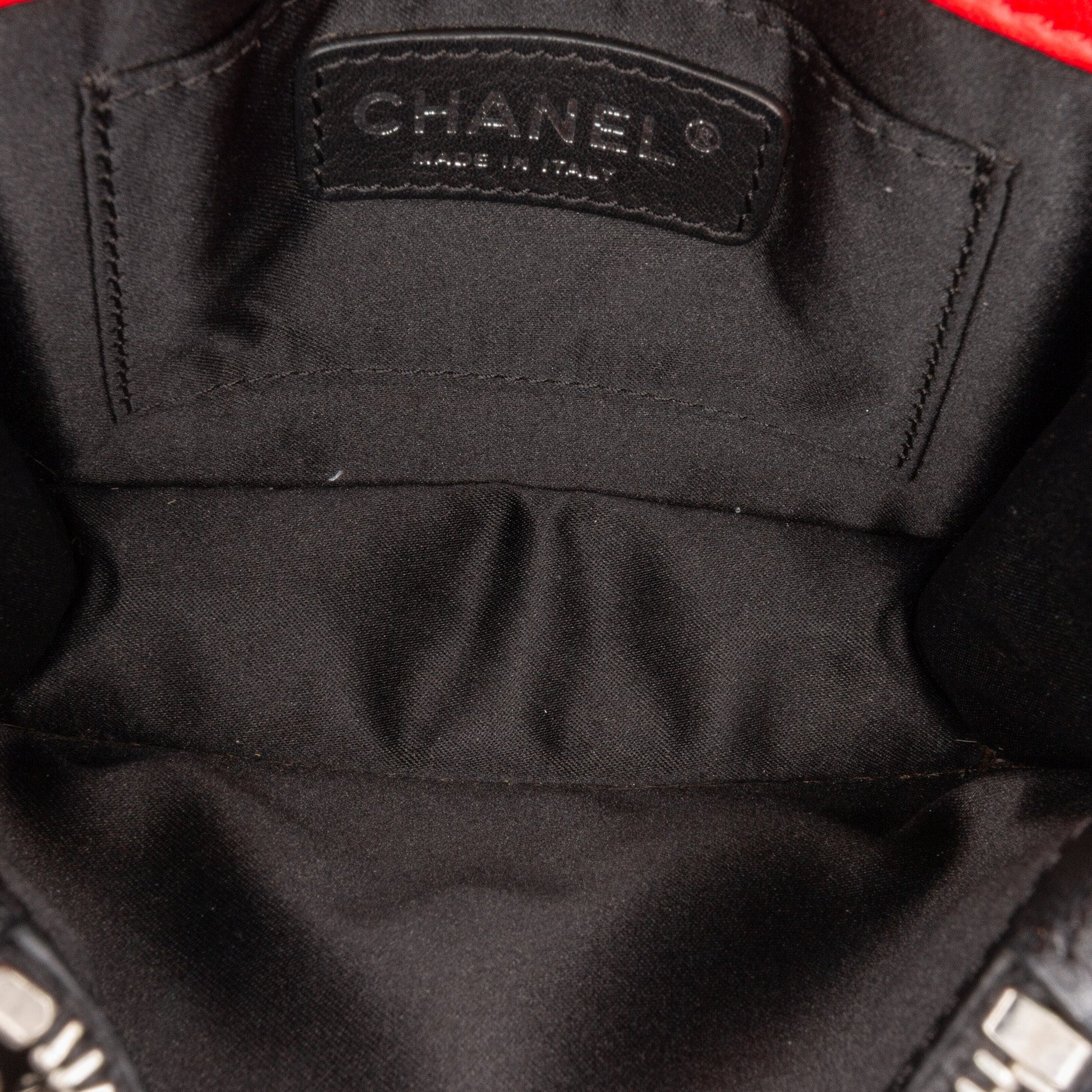 Chanel Mini Square Lambskin Graphic Flap Crossbody
