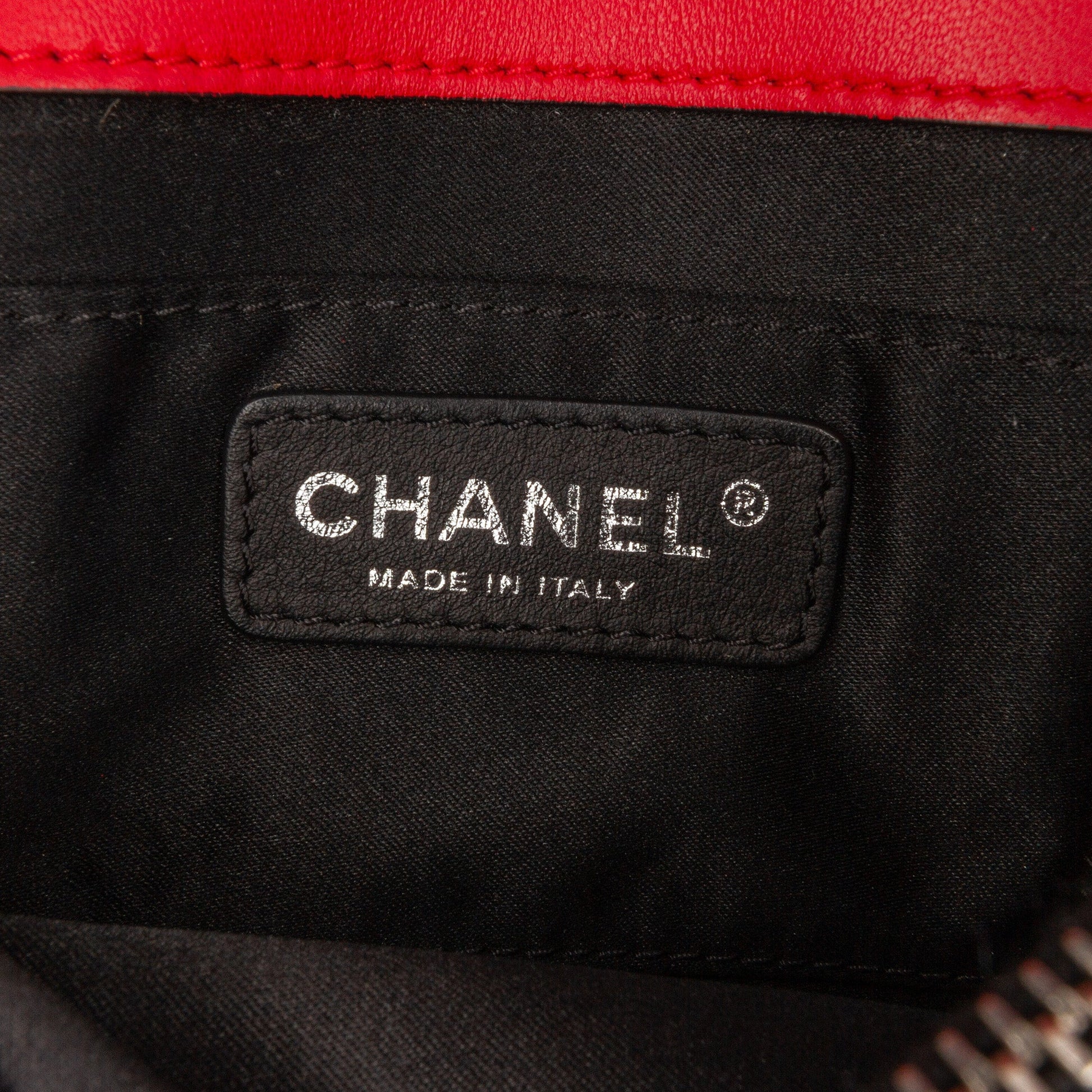 Chanel Mini Square Lambskin Graphic Flap Crossbody