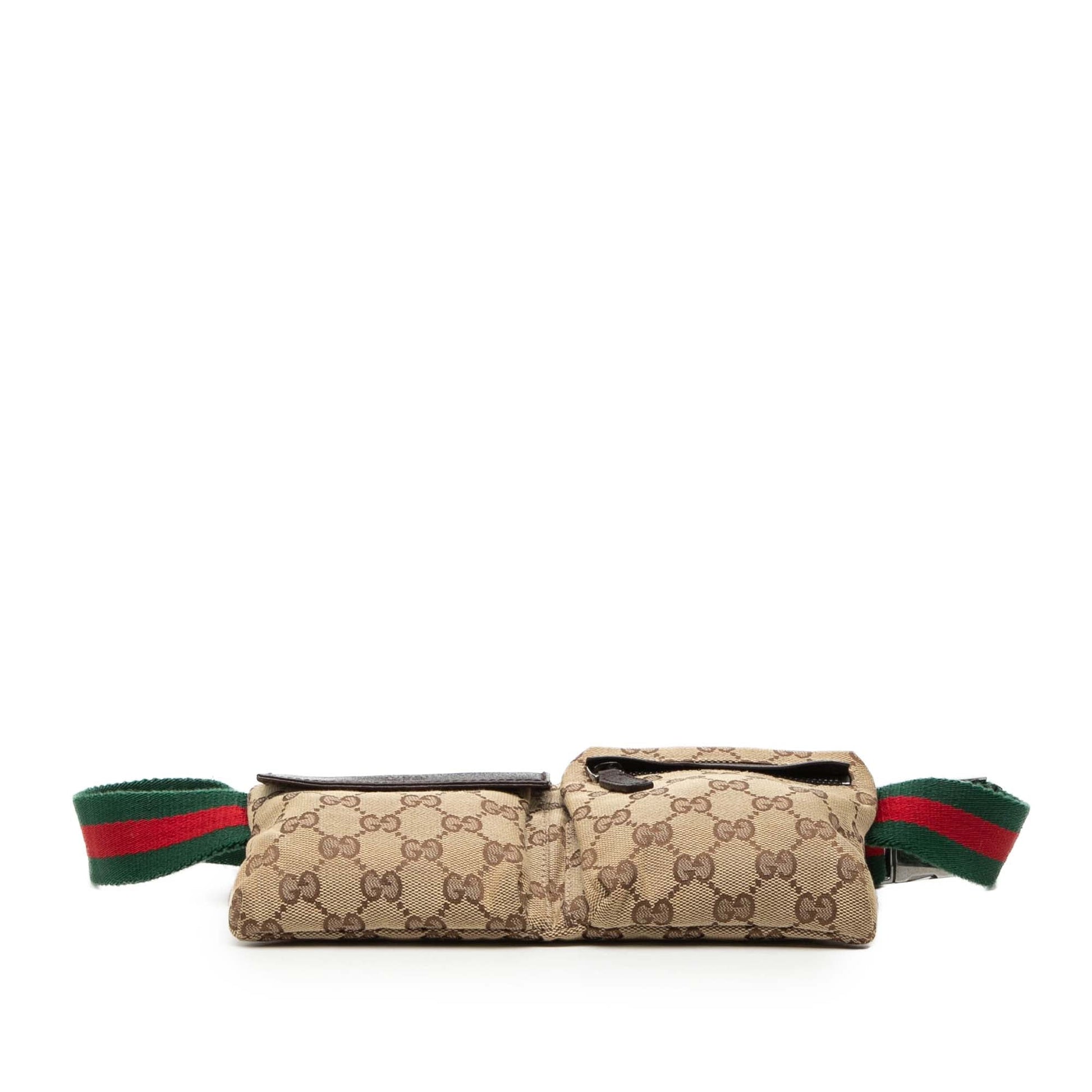 Gucci GG Canvas Web Double Pocket Belt Bag