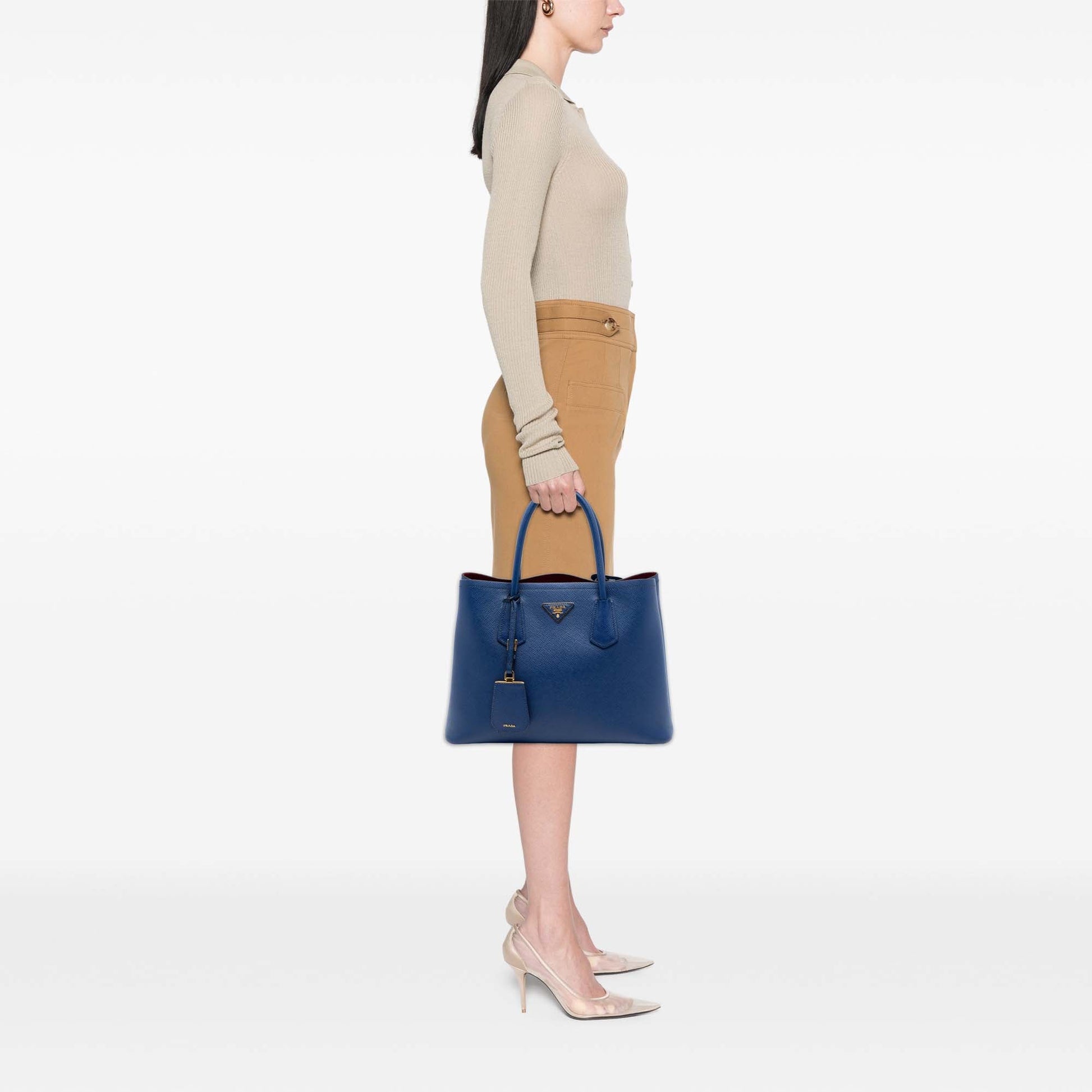 Prada Medium Saffiano Cuir Double Satchel
