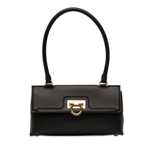 Leather Gancini Trifolio Swing Top Handle Bag