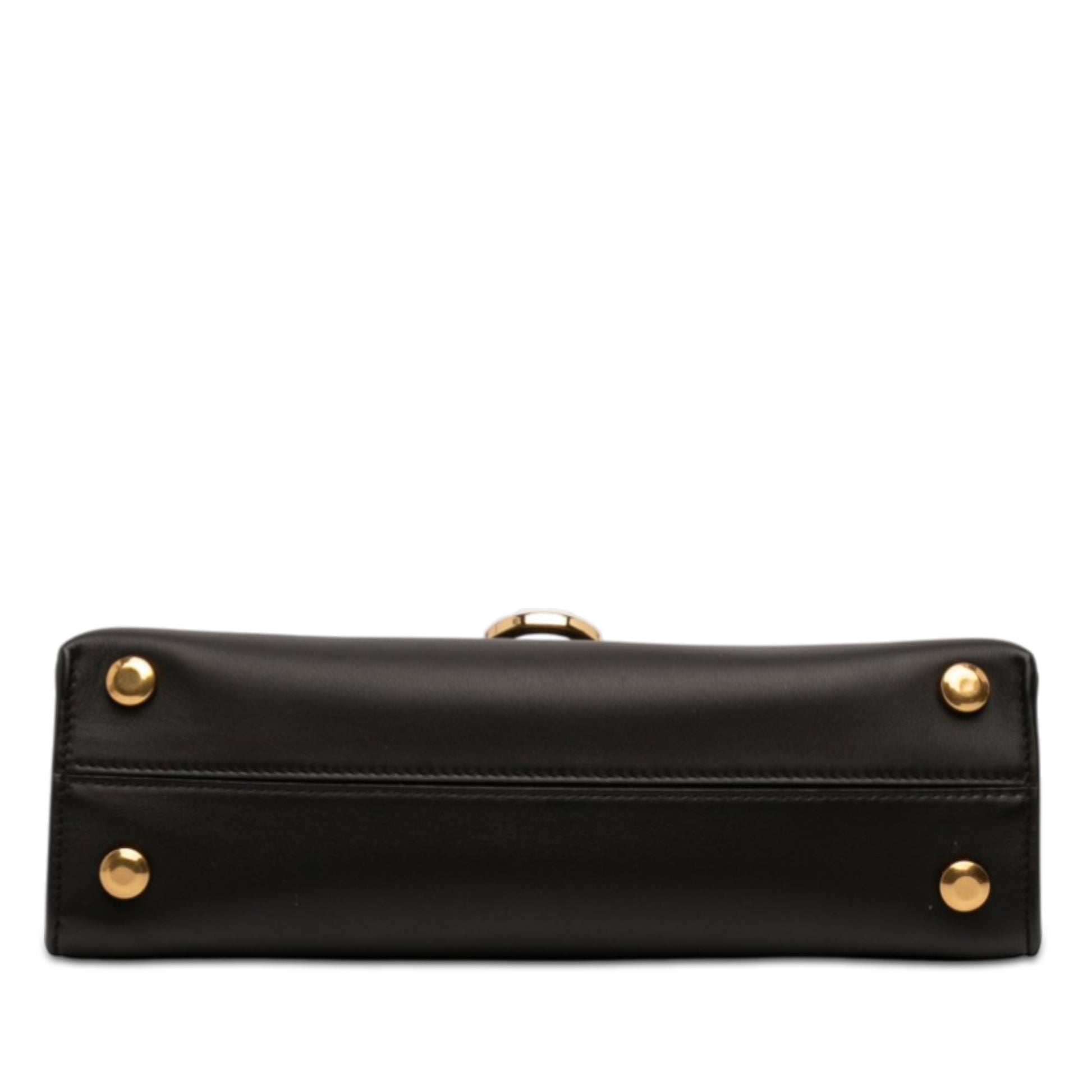 Leather Gancini Trifolio Swing Top Handle Bag