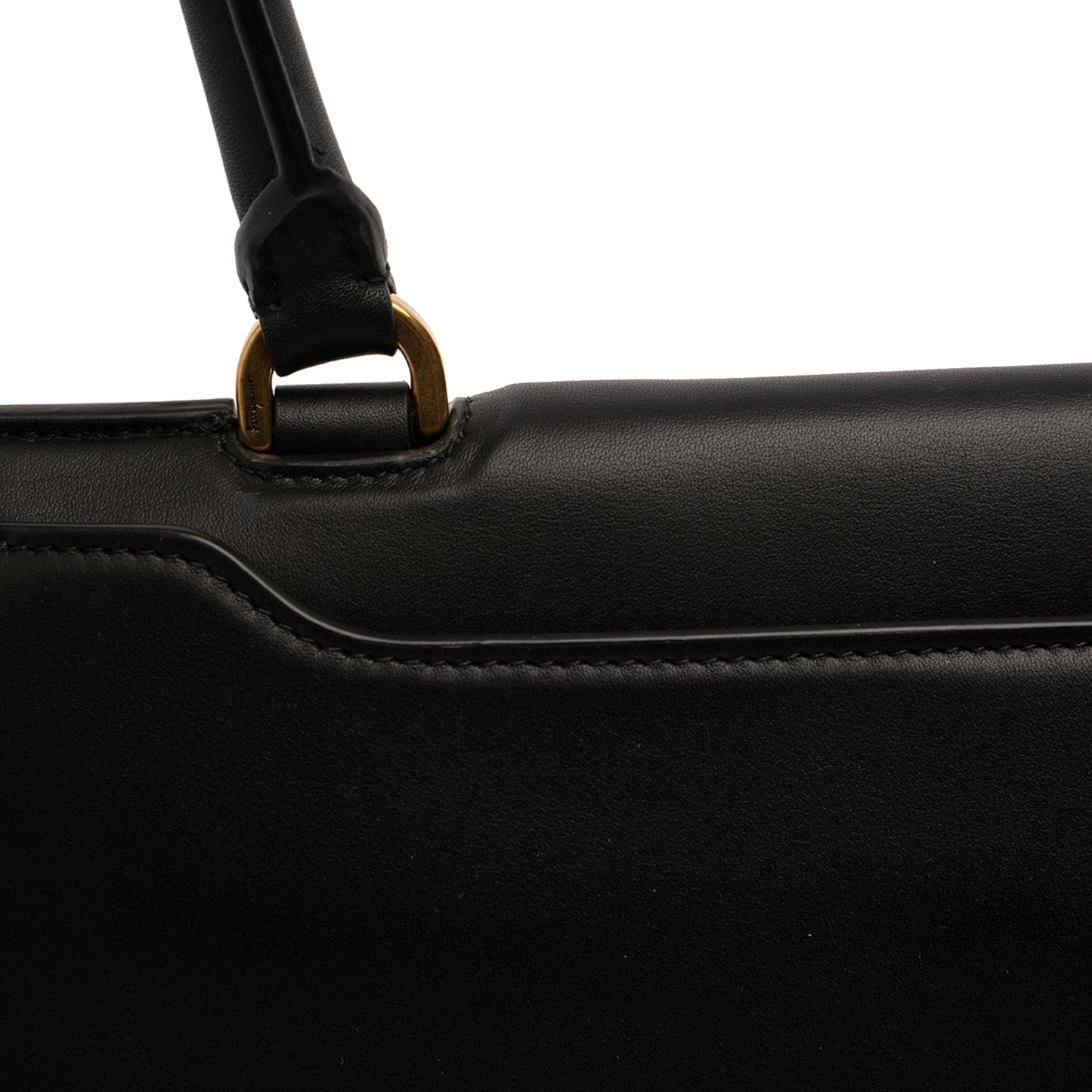 Leather Gancini Trifolio Swing Top Handle Bag