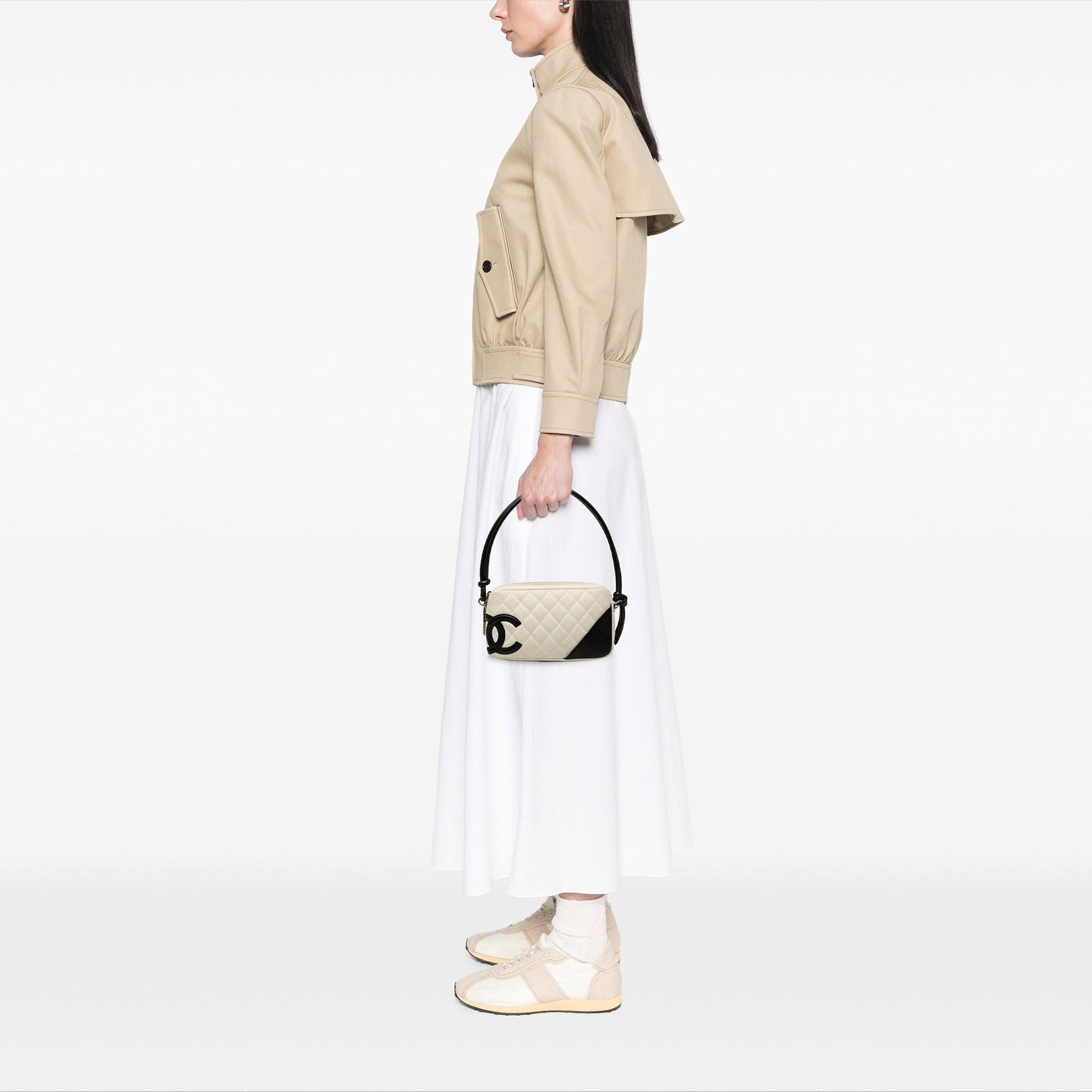 Chanel Quilted Lambskin Cambon Ligne Pochette