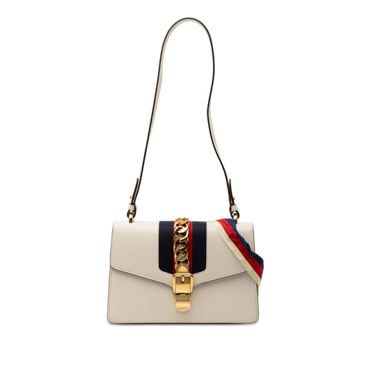 Gucci Small Leather Sylvie Web Satchel