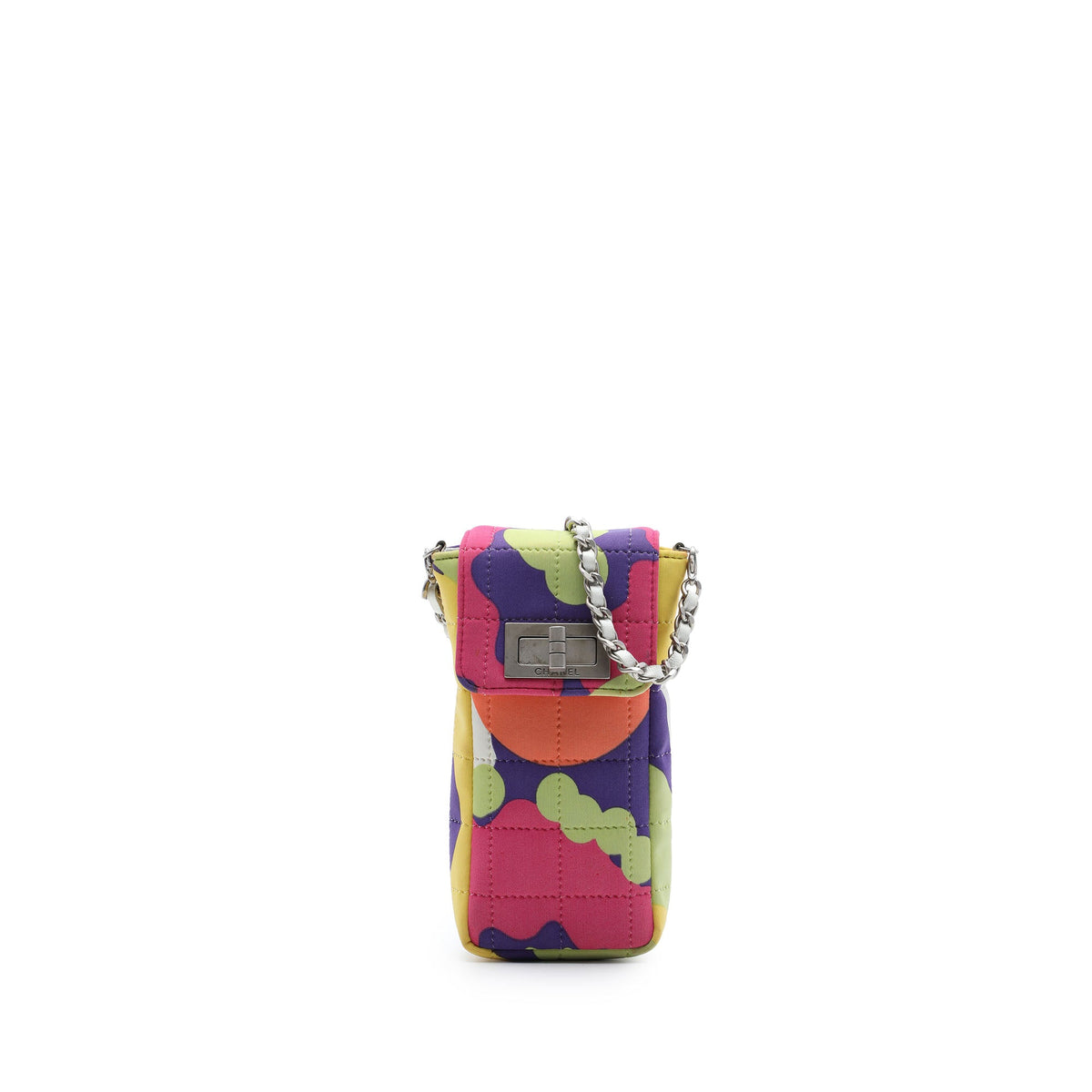 Chanel Multicolor Chocolate Bar Canvas Reissue 2.55 Phone Pouch with Chain