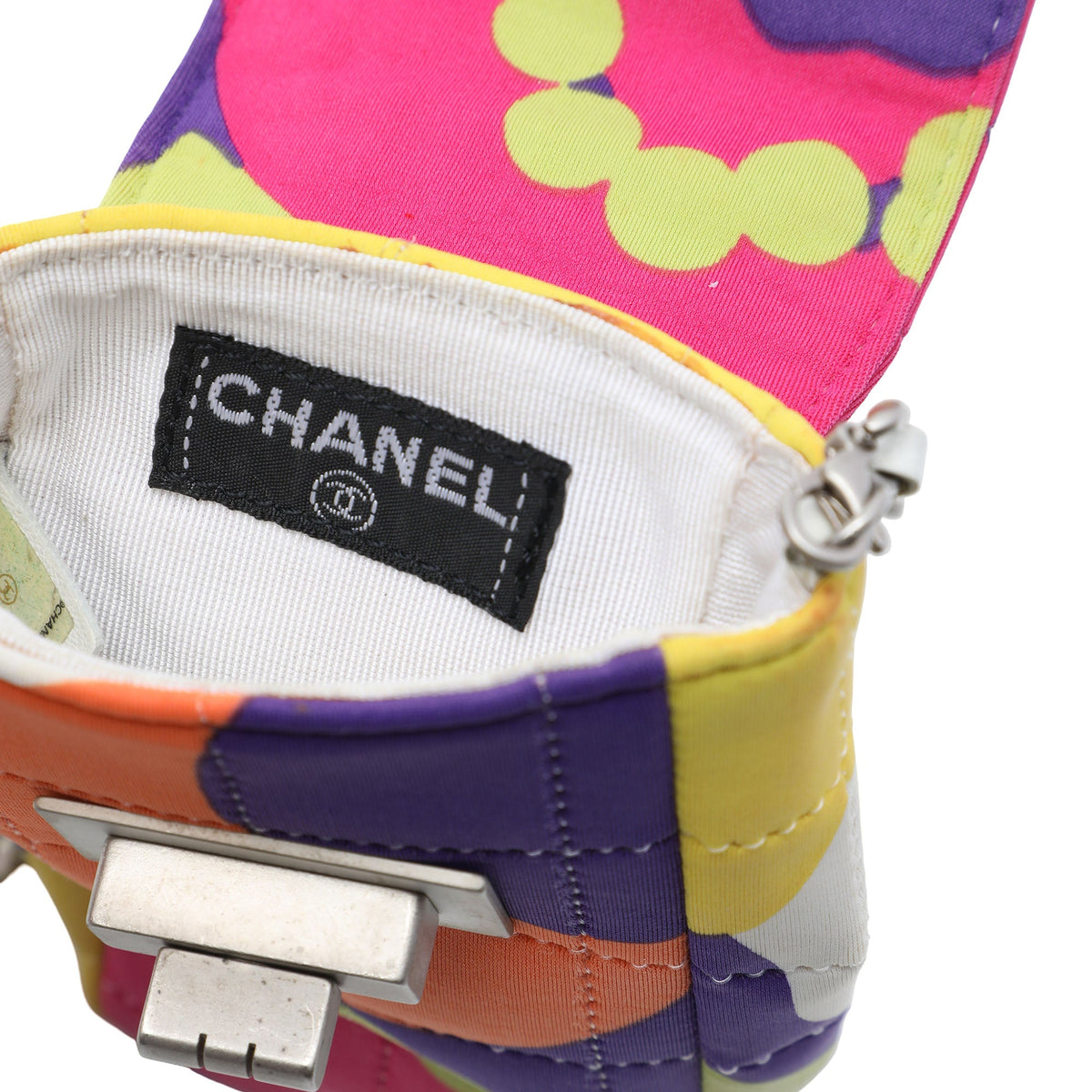 Chanel Multicolor Chocolate Bar Canvas Reissue 2.55 Phone Pouch with Chain