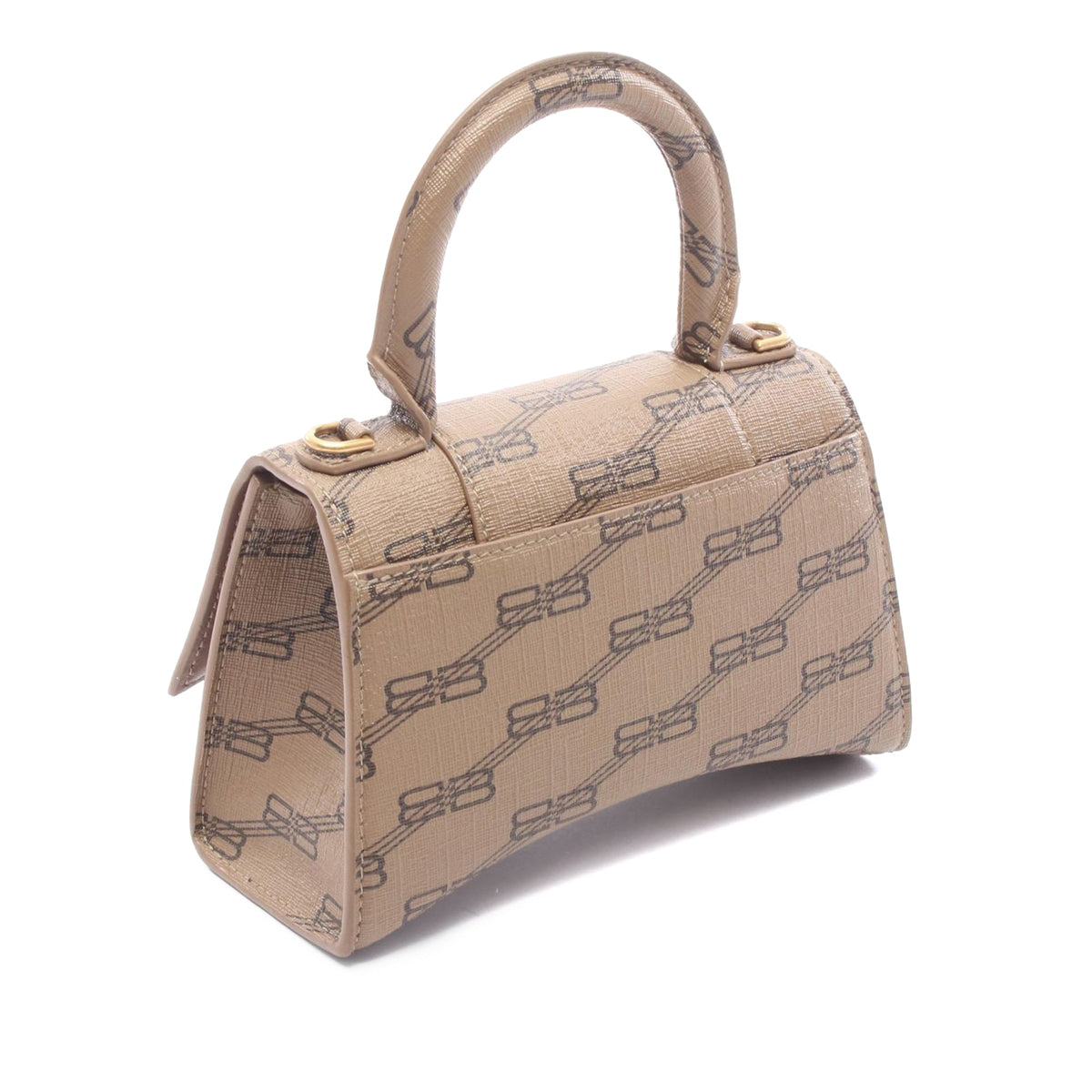 Balenciaga BB Monogram Coated Canvas Hourglass Top Handle Bag XS