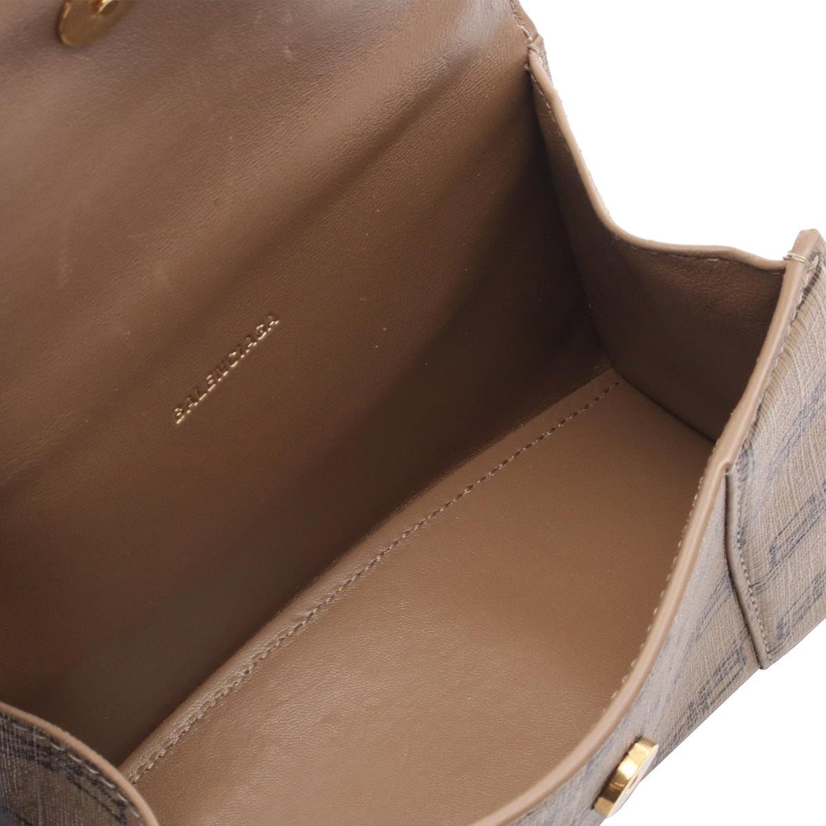 Balenciaga BB Monogram Coated Canvas Hourglass Top Handle Bag XS