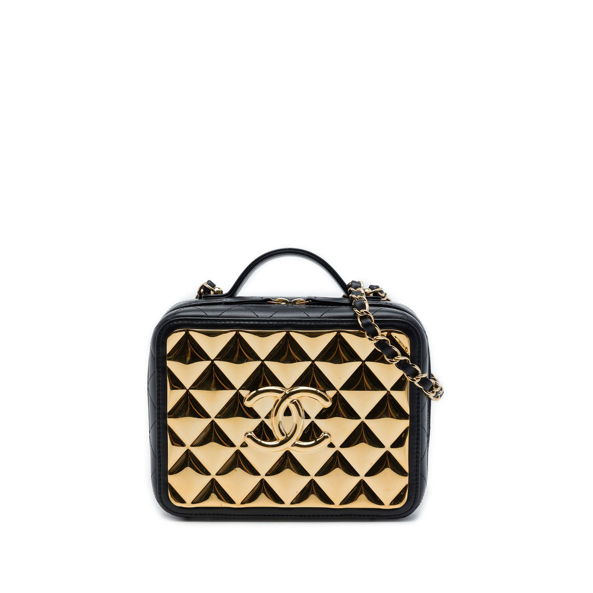Chanel Medium Lambskin Golden Plate Vanity Case