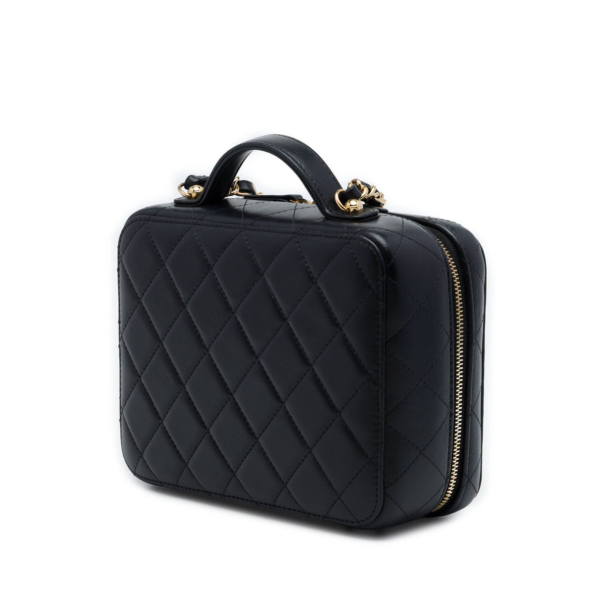 Chanel Medium Lambskin Golden Plate Vanity Case