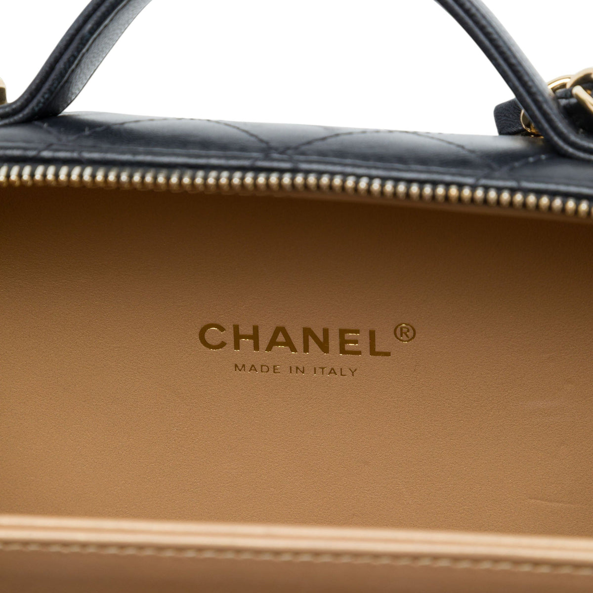 Chanel Medium Lambskin Golden Plate Vanity Case