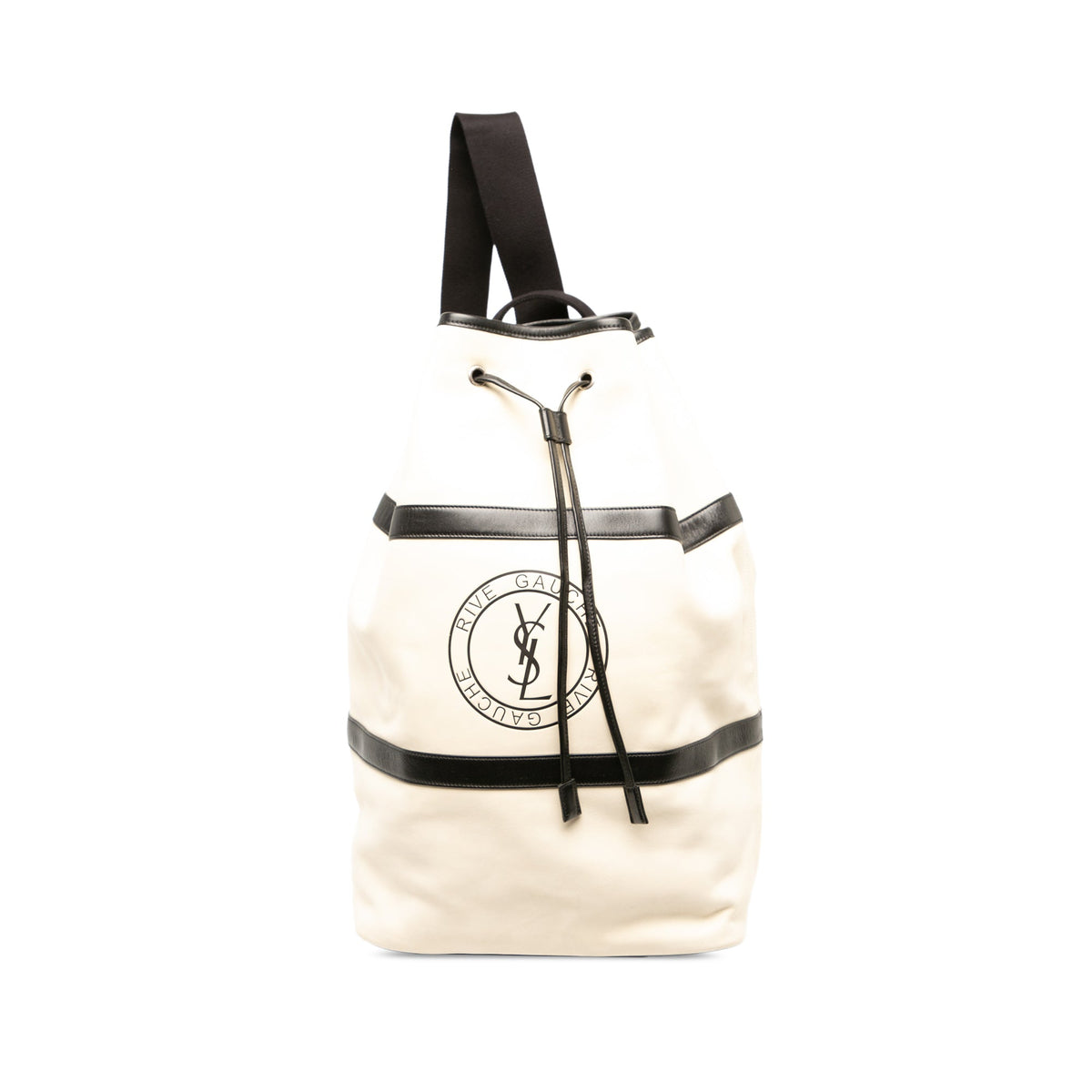 Saint Laurent Leather Rive Gauche Sling Bag — White