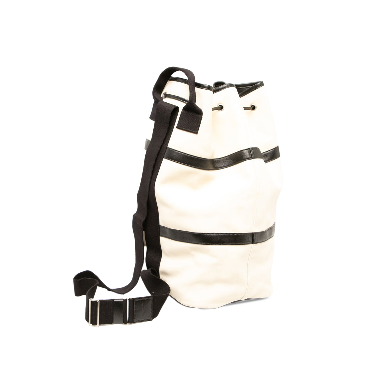 Saint Laurent Leather Rive Gauche Sling Bag — White