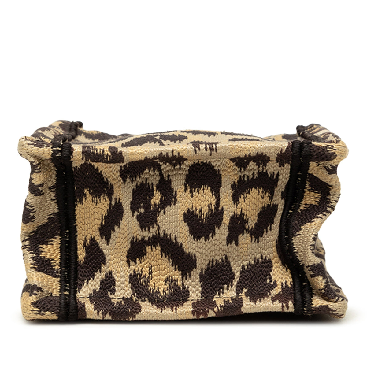 Dior Mizza Mini Embroidered Canvas Leopard Vertical Book Tote — Beige